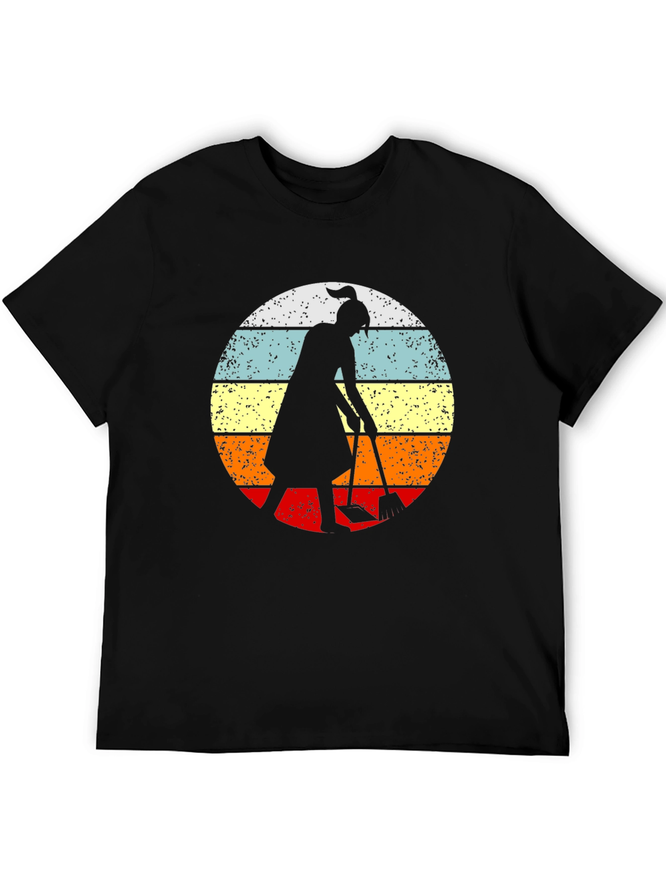 Retro Sunset Gardener T-Shirt - Black