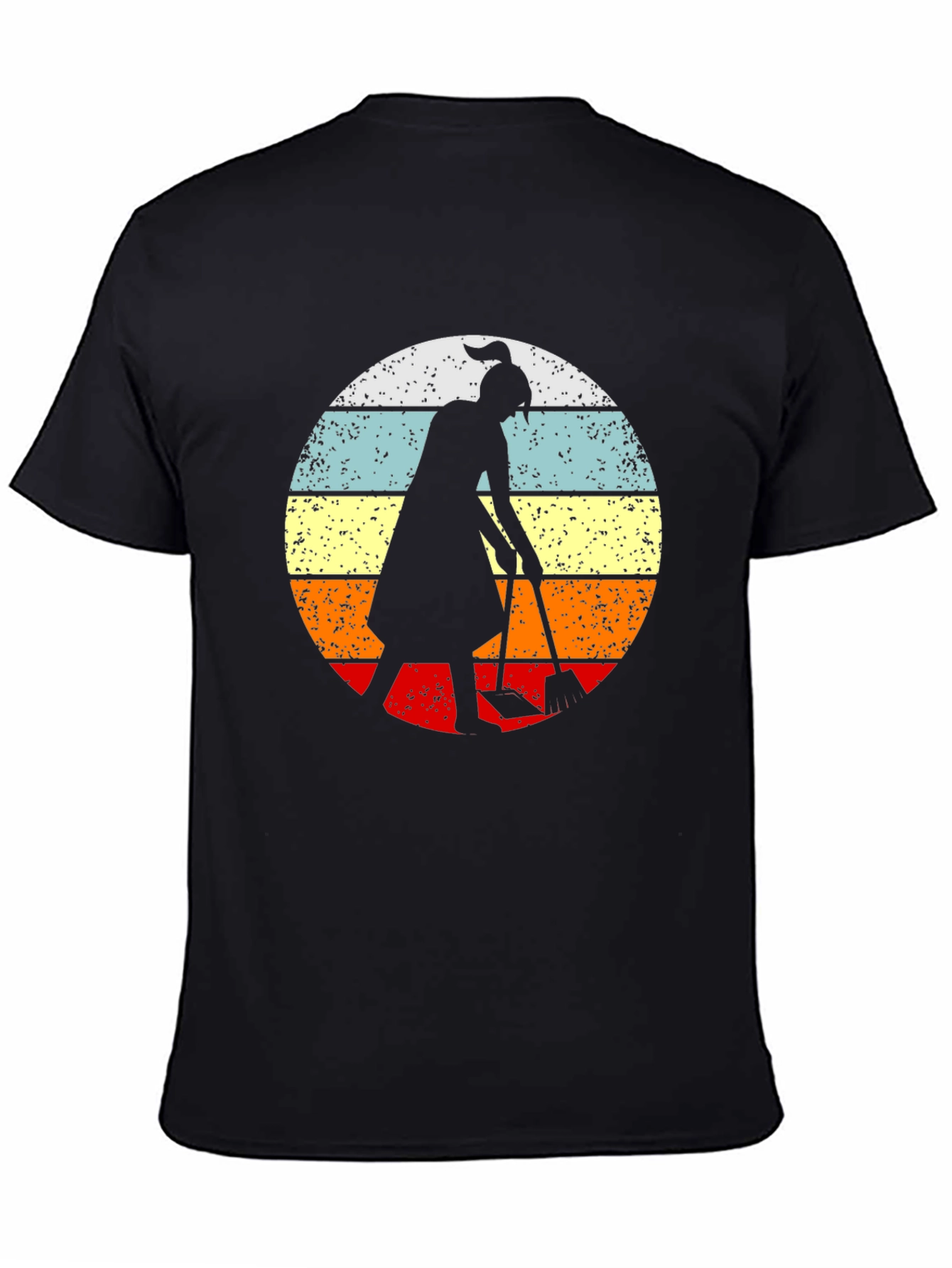 Retro Sunset Gardener T-Shirt - Black