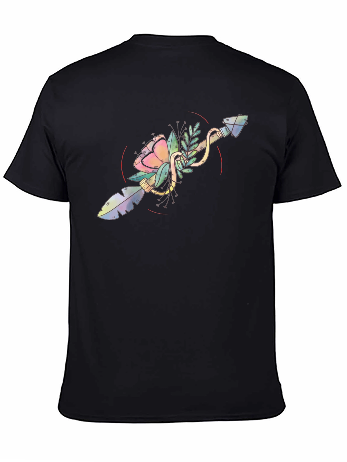 Floral Arrow Graphic Tee - Unique Artistic Design