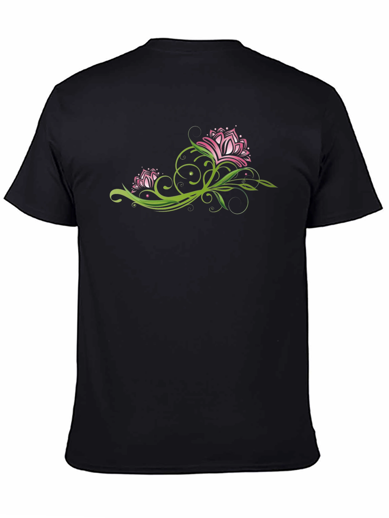 Floral Graphic Black Tee