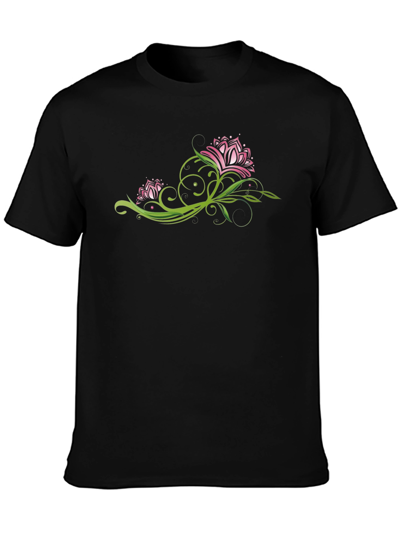 Floral Graphic Black Tee