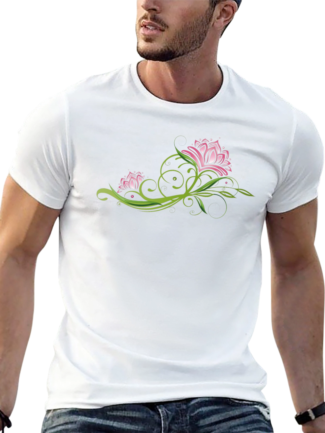 Floral Graphic Black Tee