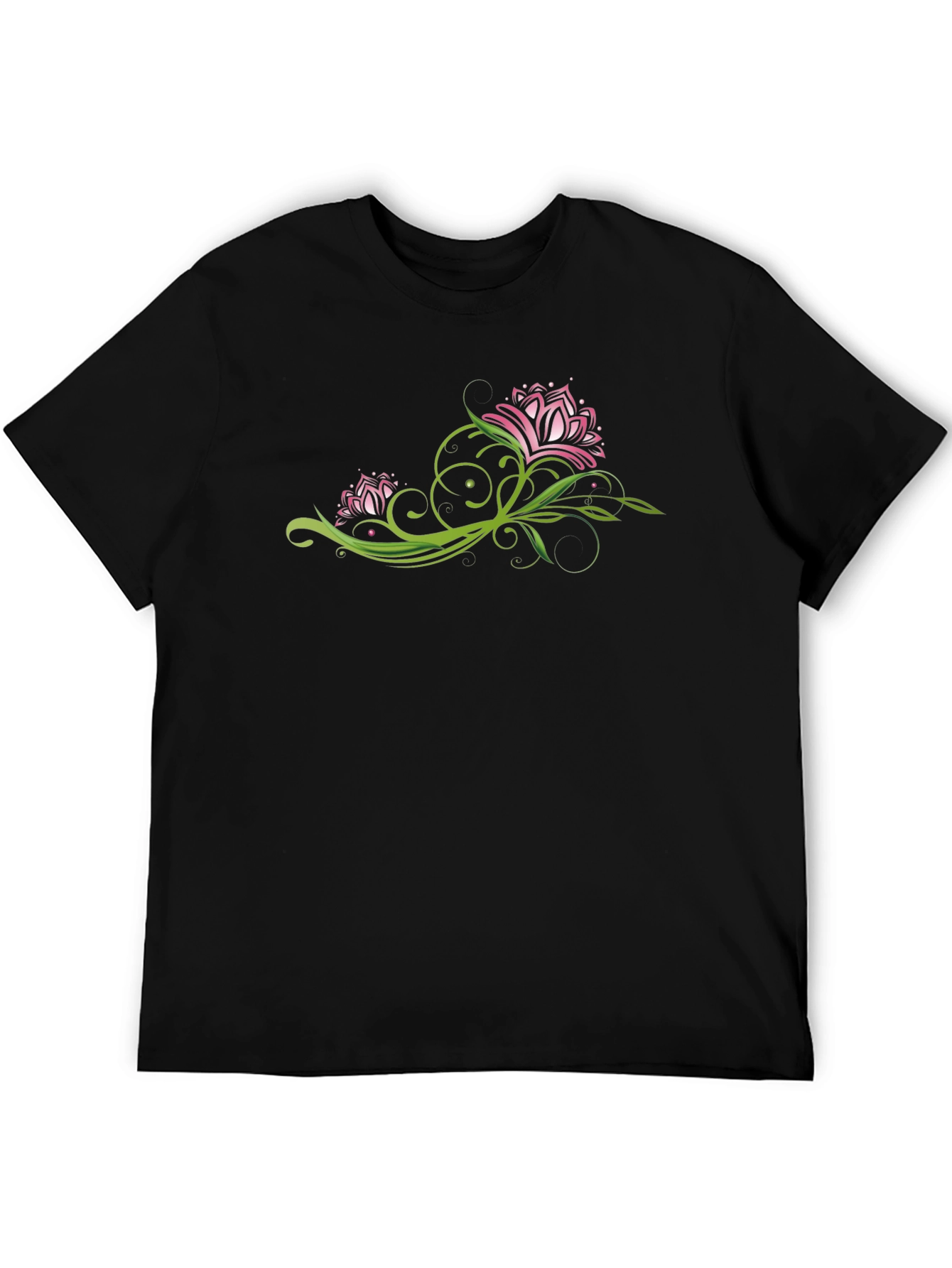 Floral Graphic Black Tee