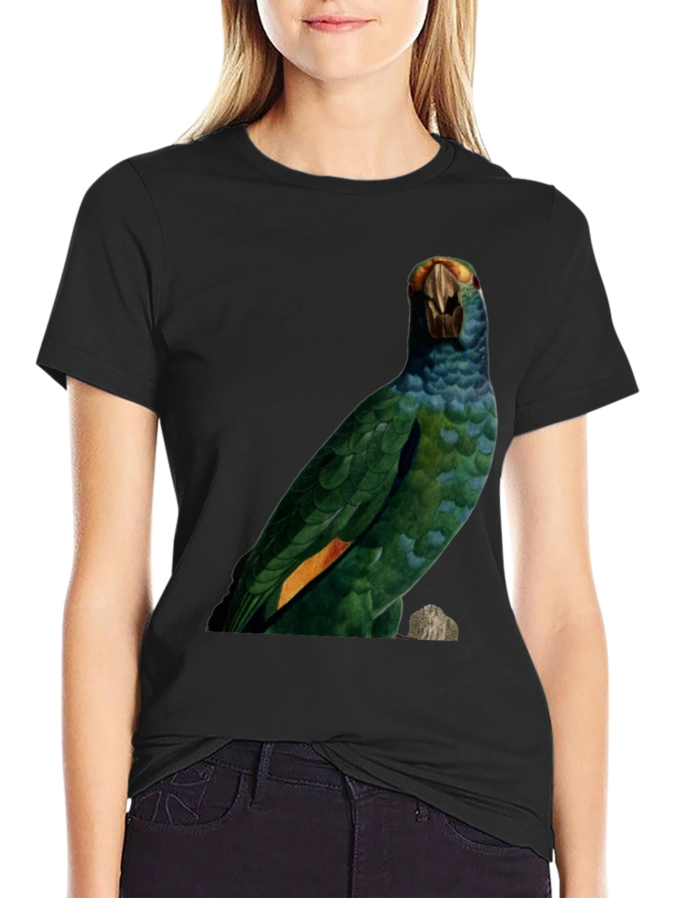 Parrot Graphic Print T-Shirt - Nature Inspired Tee