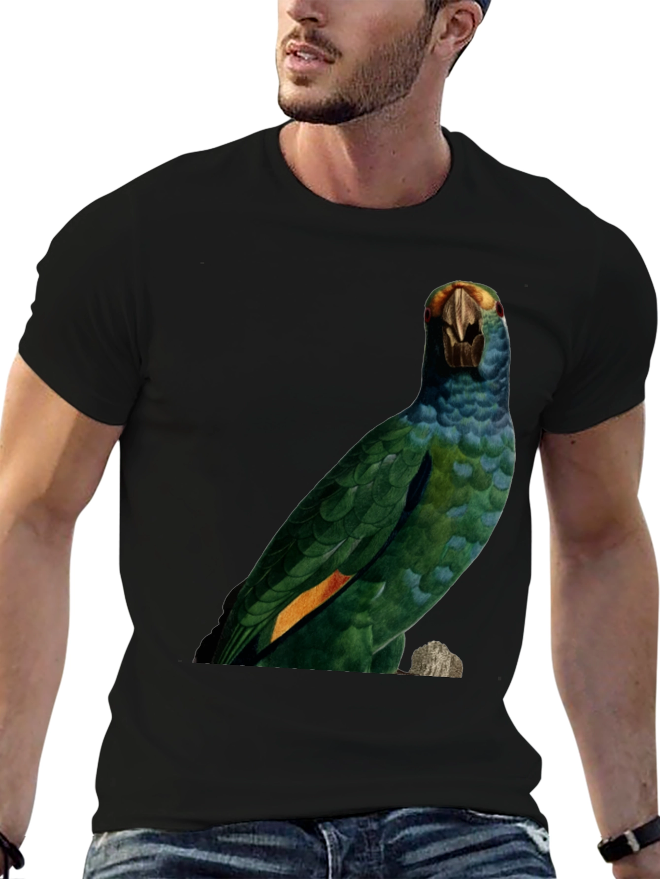 Parrot Graphic Print T-Shirt - Nature Inspired Tee