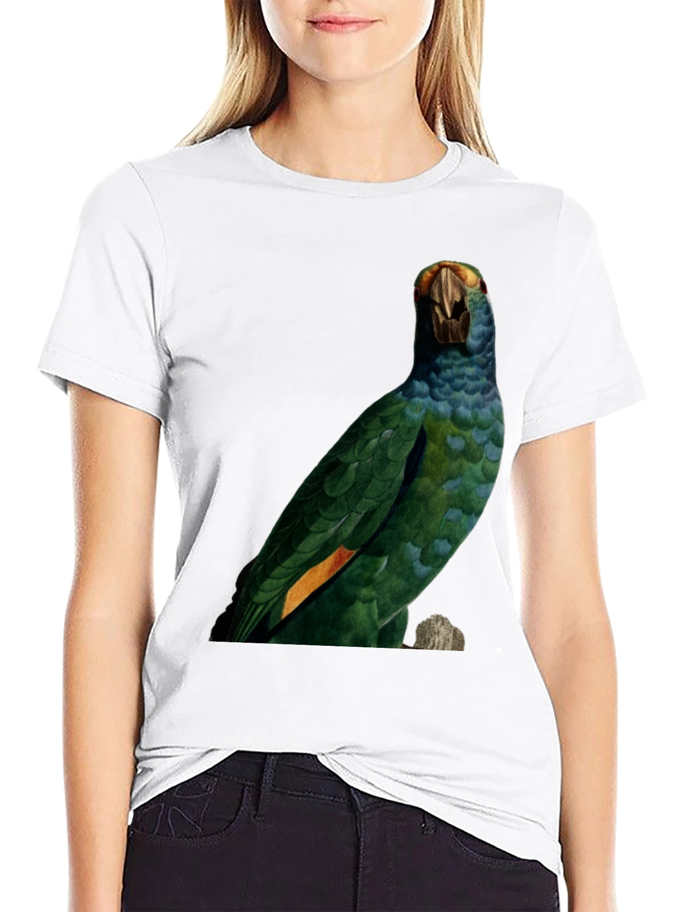 Parrot Graphic Print T-Shirt - Nature Inspired Tee