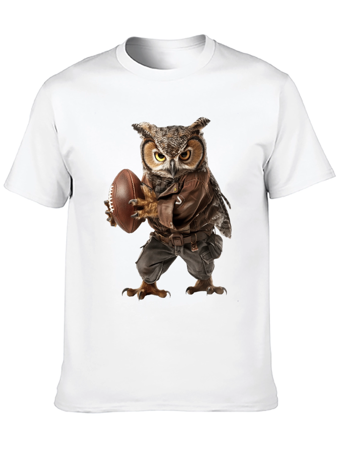 Owl Football Player Graphic T-Shirt