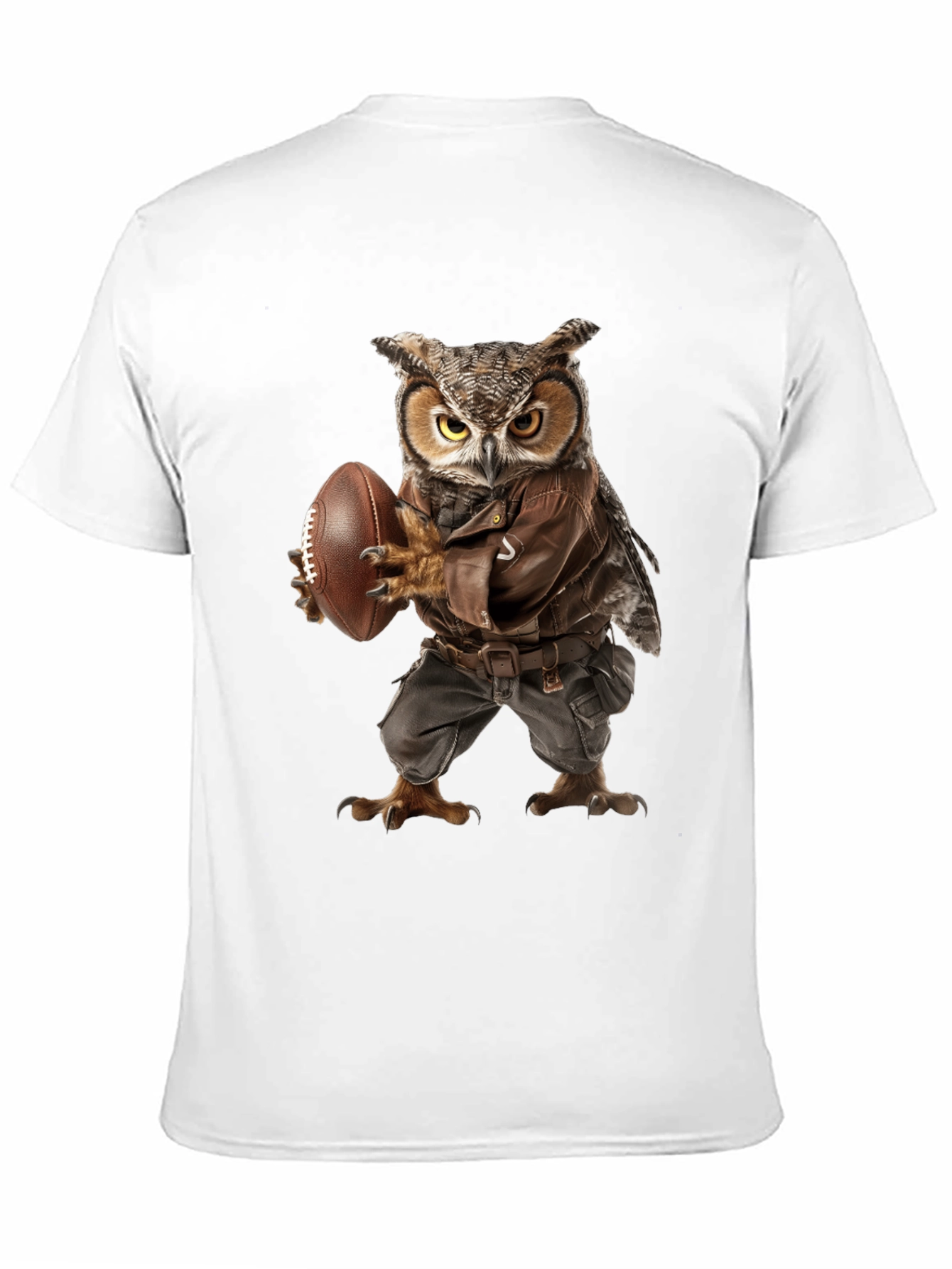 Owl Football Player Graphic T-Shirt