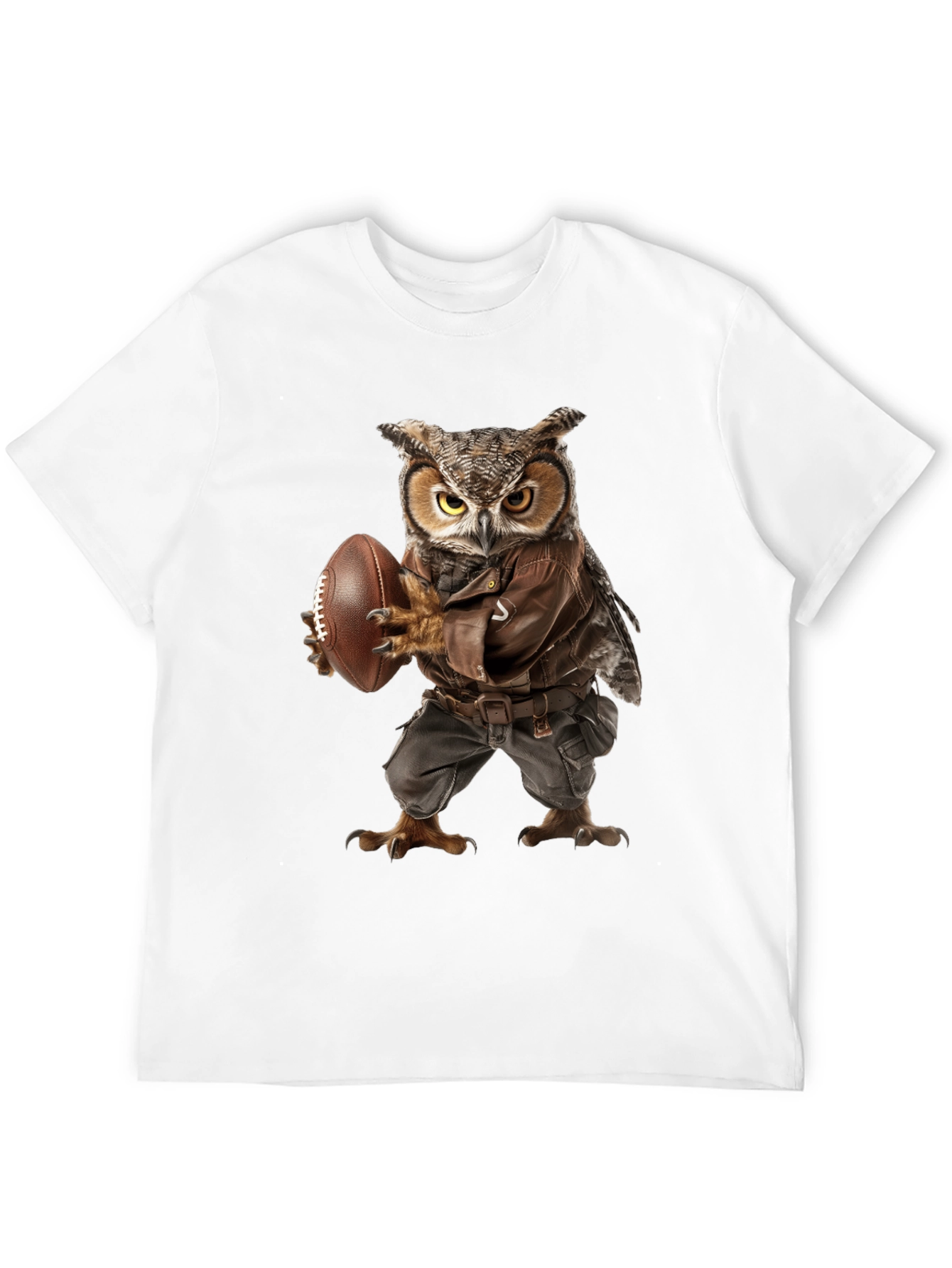 Owl Football Player Graphic T-Shirt