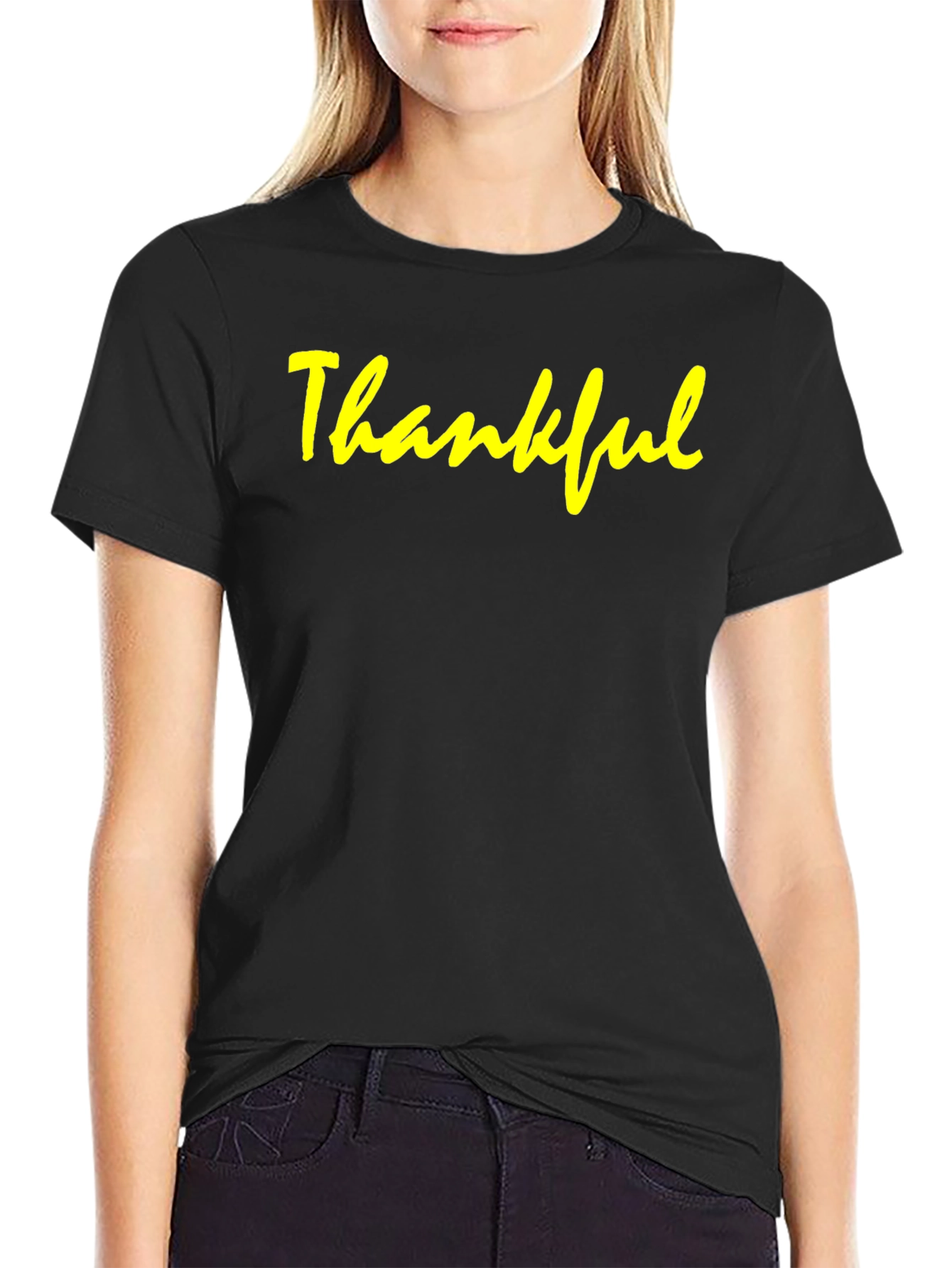 Thankful Black Graphic T-Shirt