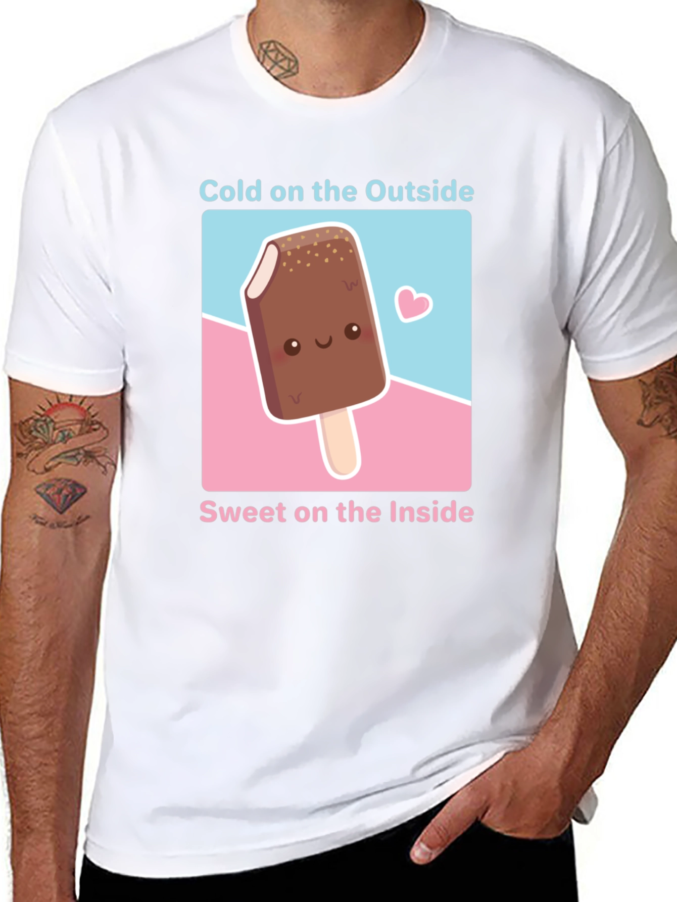 Cute Ice Cream T-Shirt - Cold Outside Sweet Inside