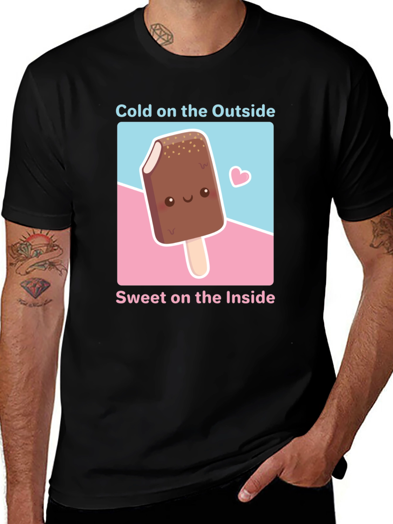 Cute Ice Cream T-Shirt - Cold Outside Sweet Inside