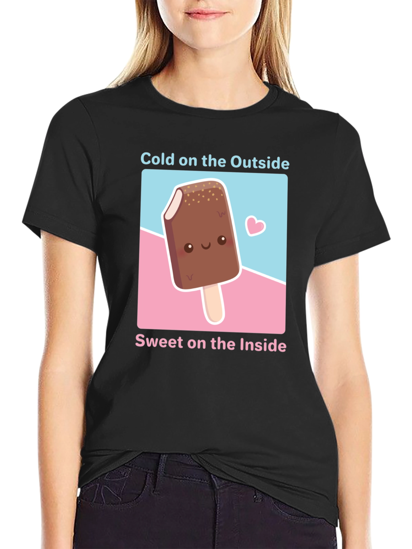 Cute Ice Cream T-Shirt - Cold Outside Sweet Inside