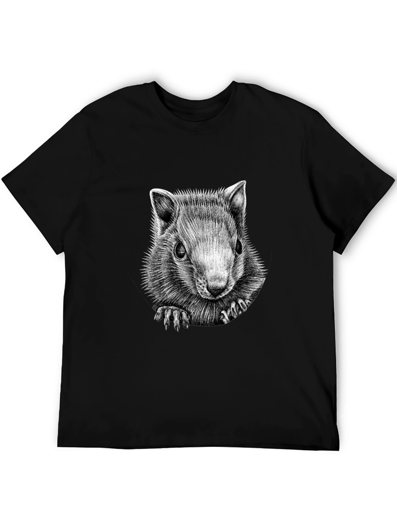 Squirrel Graphic Black T-Shirt - Unique Animal Tee