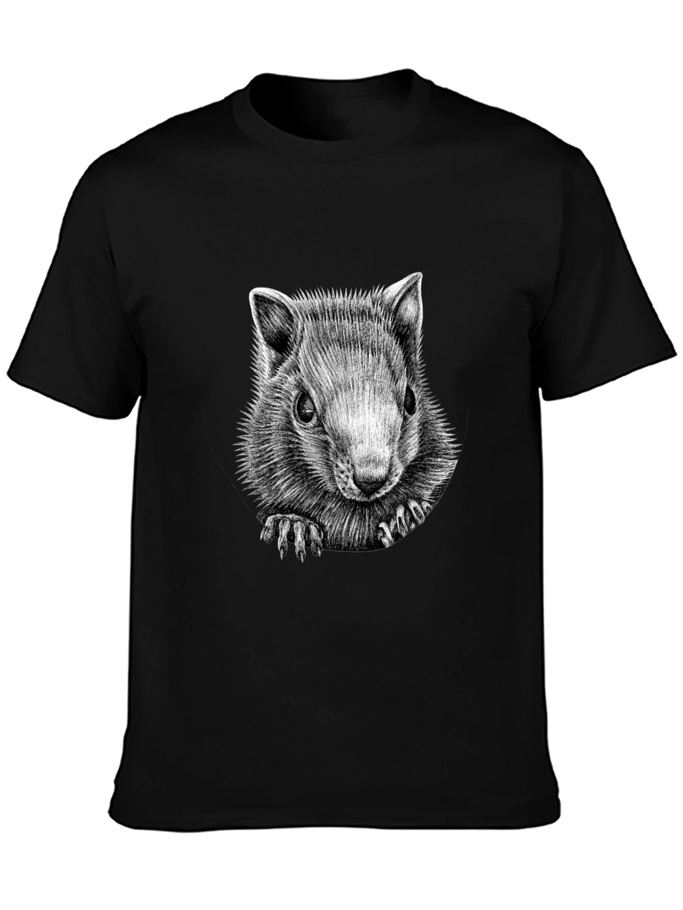 Squirrel Graphic Black T-Shirt - Unique Animal Tee