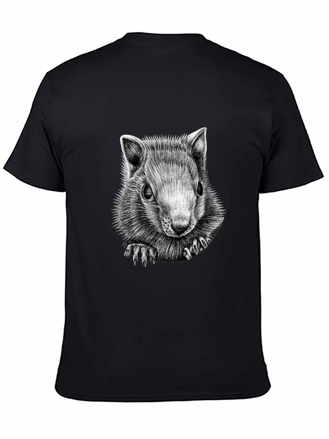 Squirrel Graphic Black T-Shirt - Unique Animal Tee