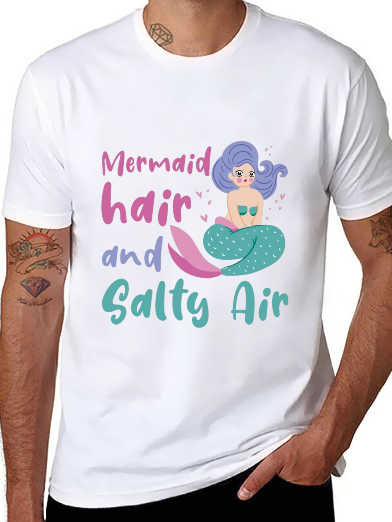 Mermaid Hair Salty Air Graphic Tee - Black