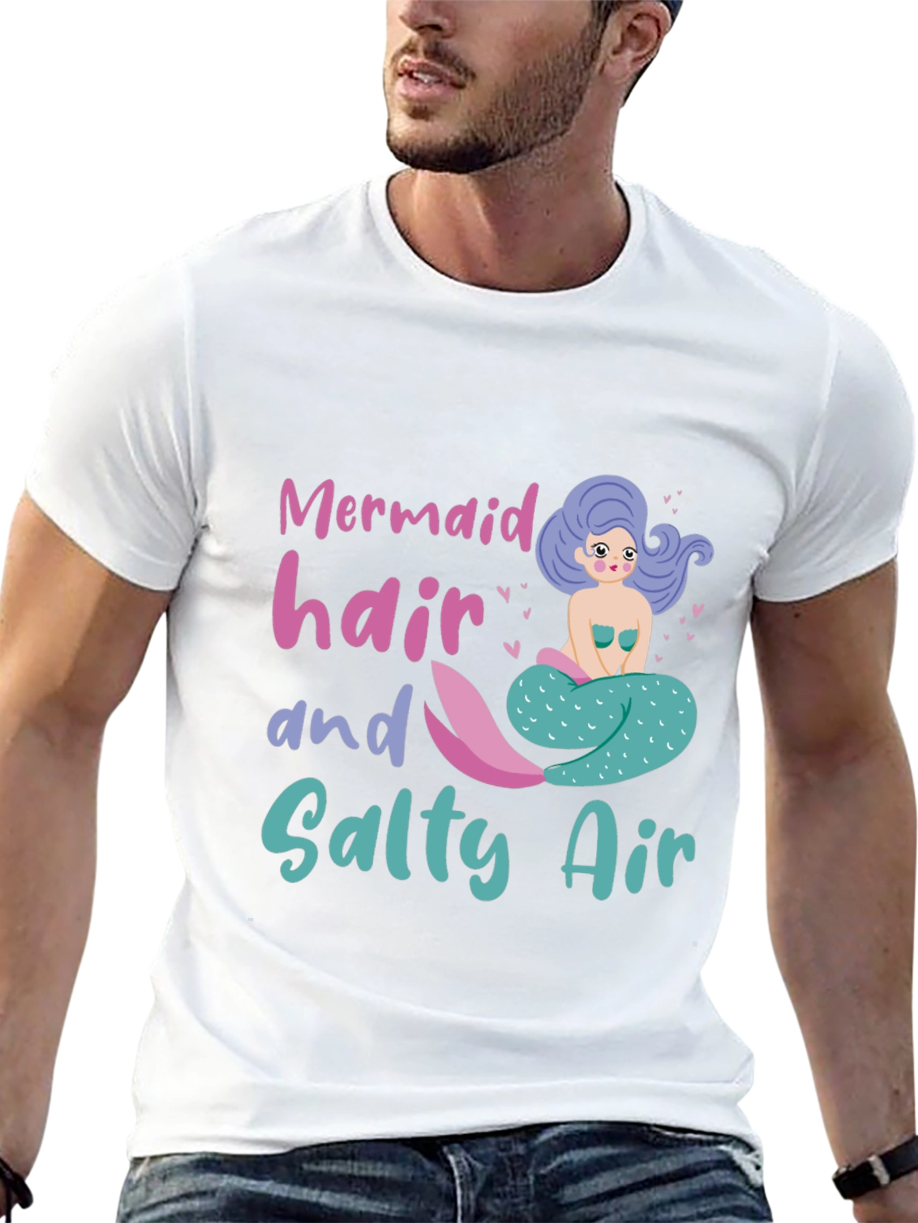 Mermaid Hair Salty Air Graphic Tee - Black