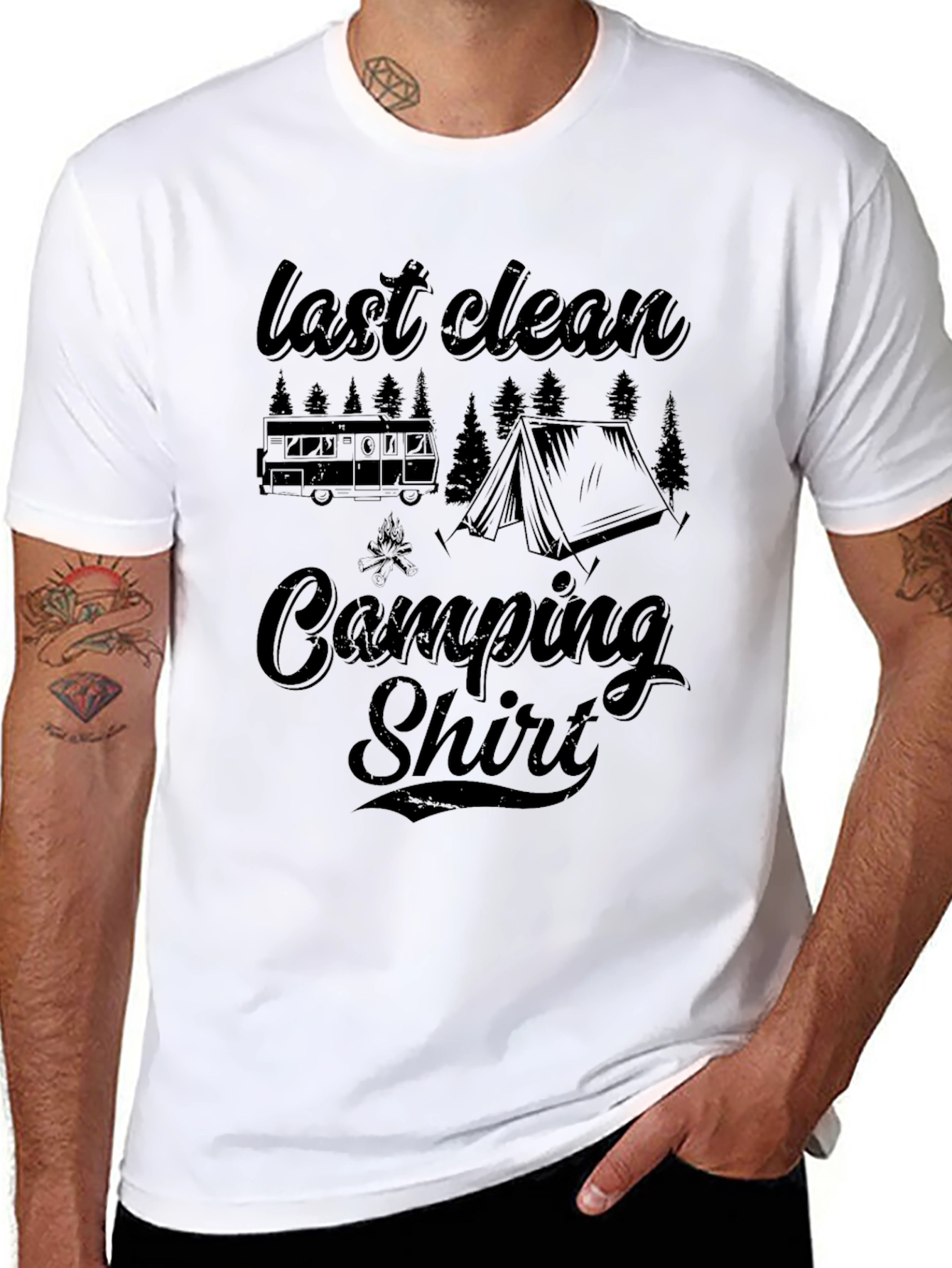 Last Clean Camping Shirt Graphic Tee