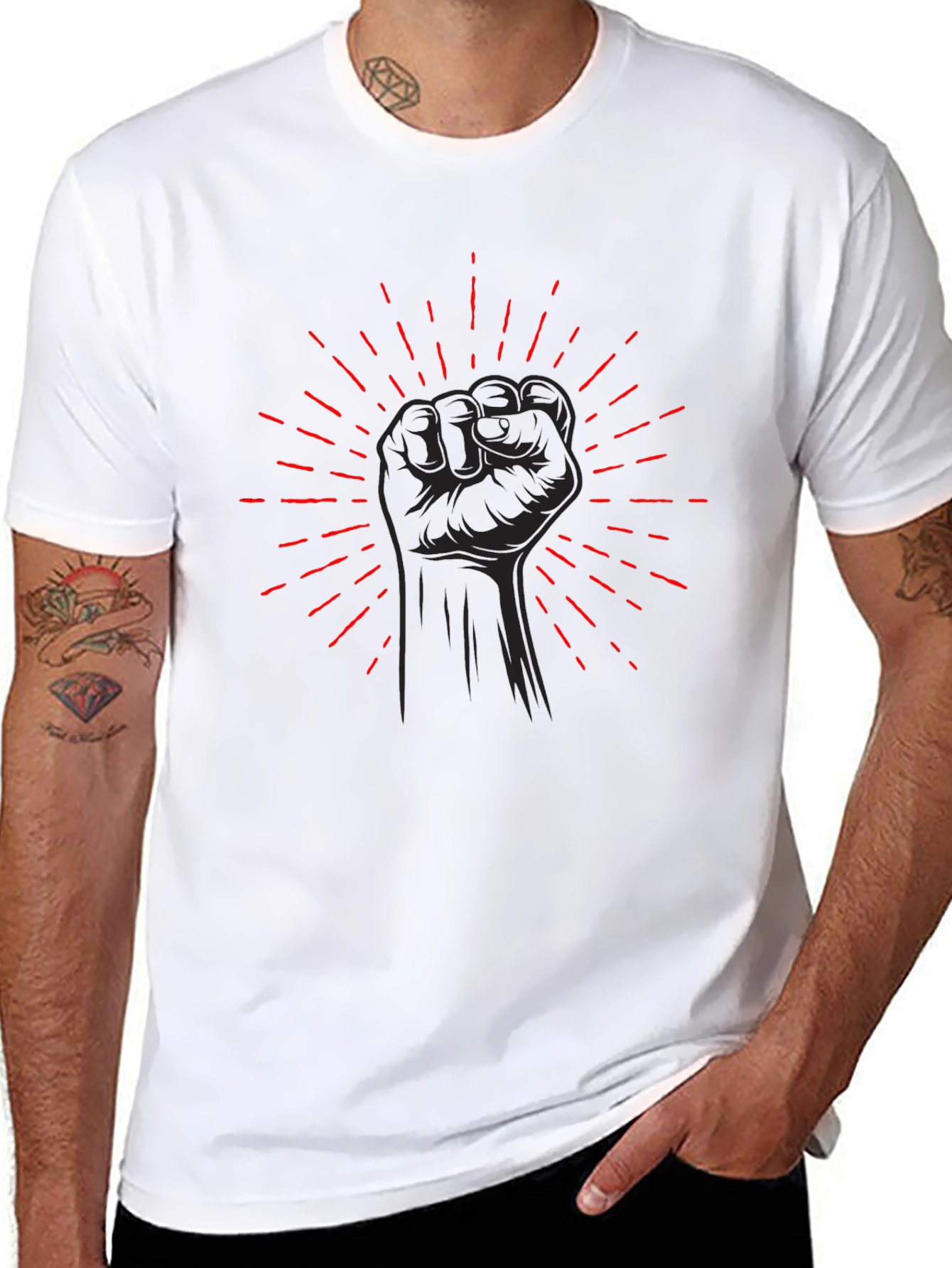 Black Fist Graphic Tee - Power Symbol Shirt