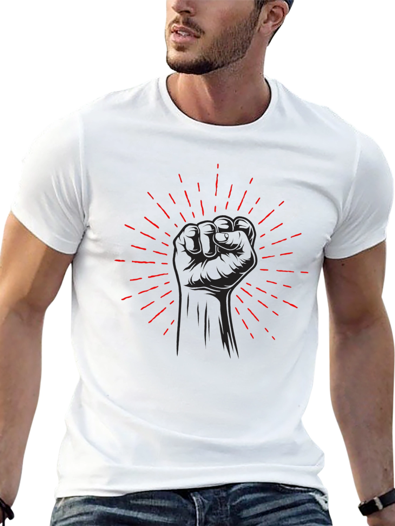 Black Fist Graphic Tee - Power Symbol Shirt