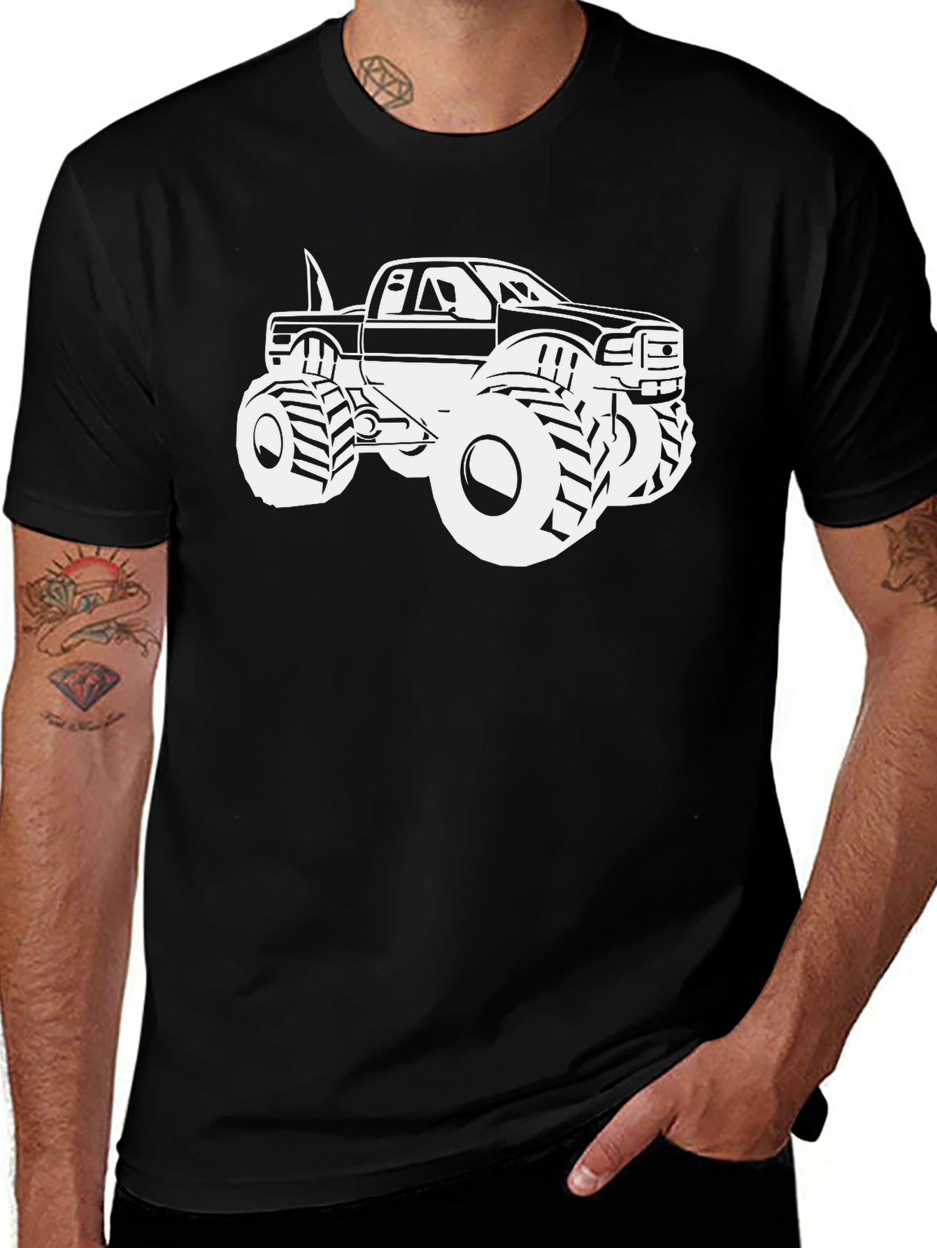Monster Truck Graphic T-Shirt - Black