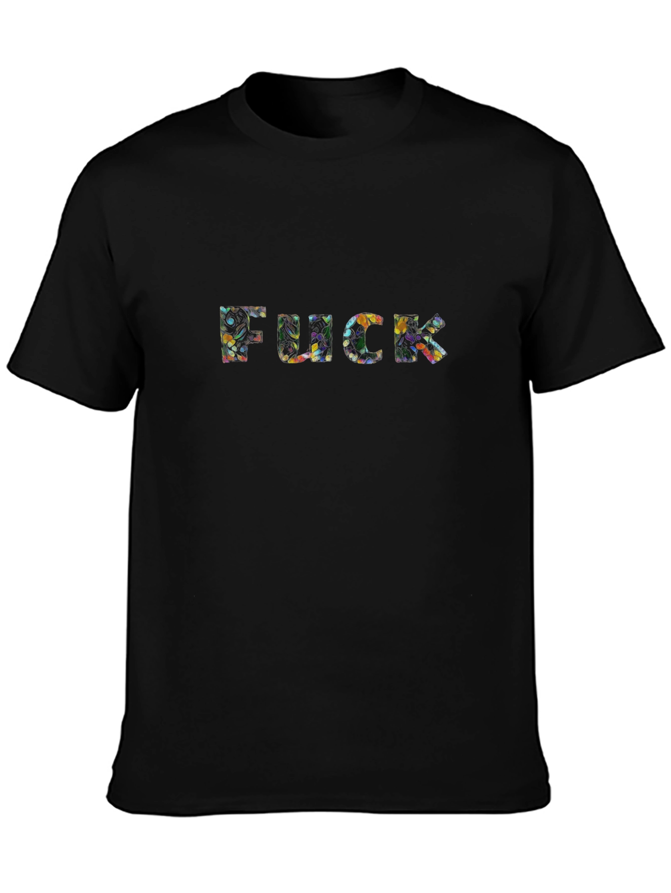 Floral F*ck T-Shirt - Black Crew Neck