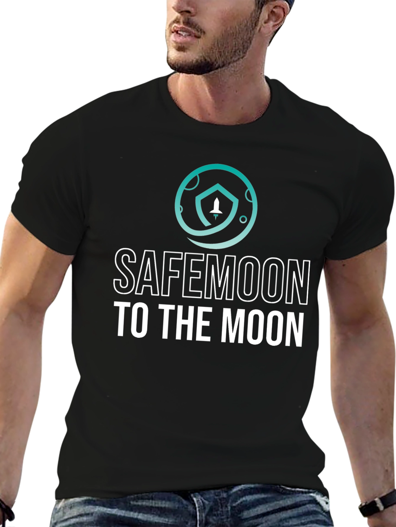 Safemoon To The Moon Black T-Shirt Crypto Rocket