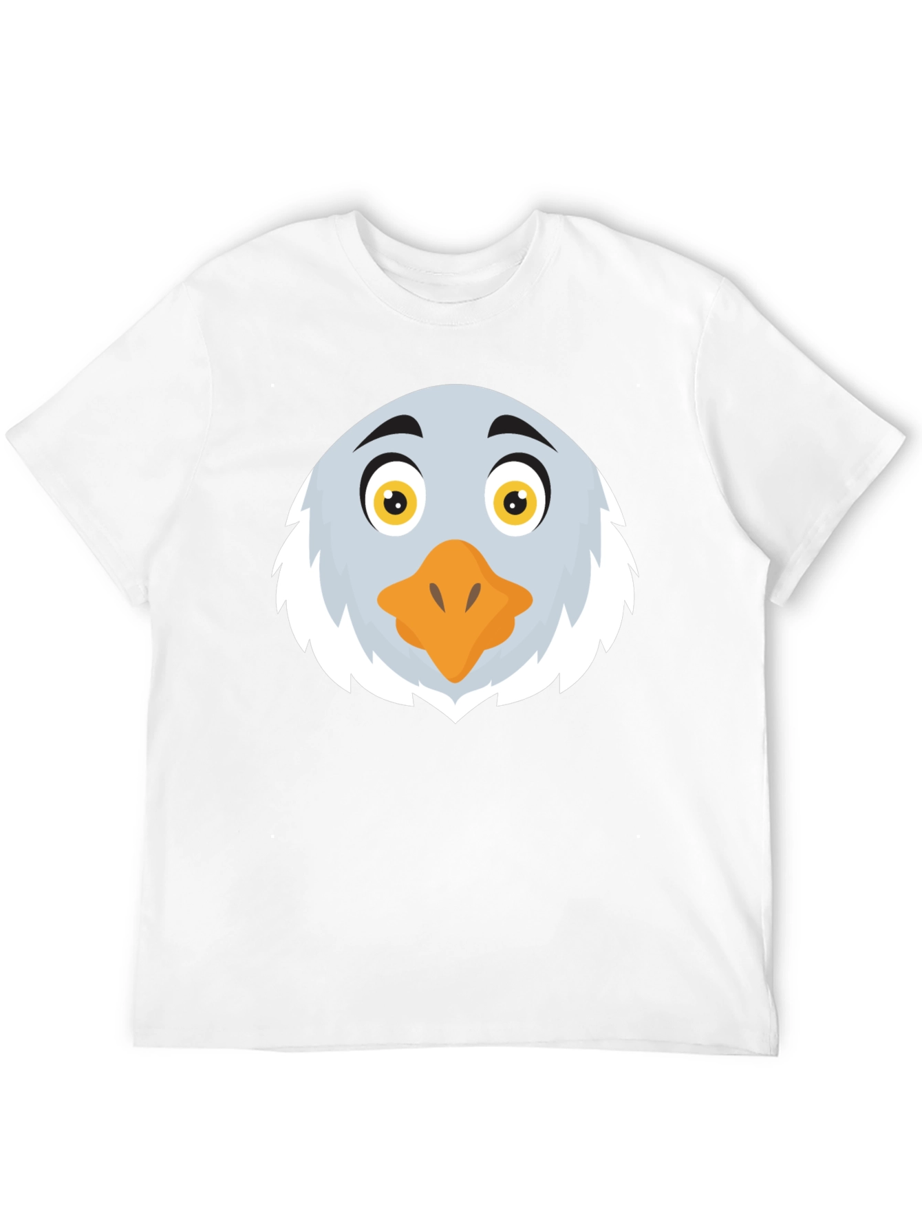 Eagle Cartoon Face Graphic Black T-Shirt