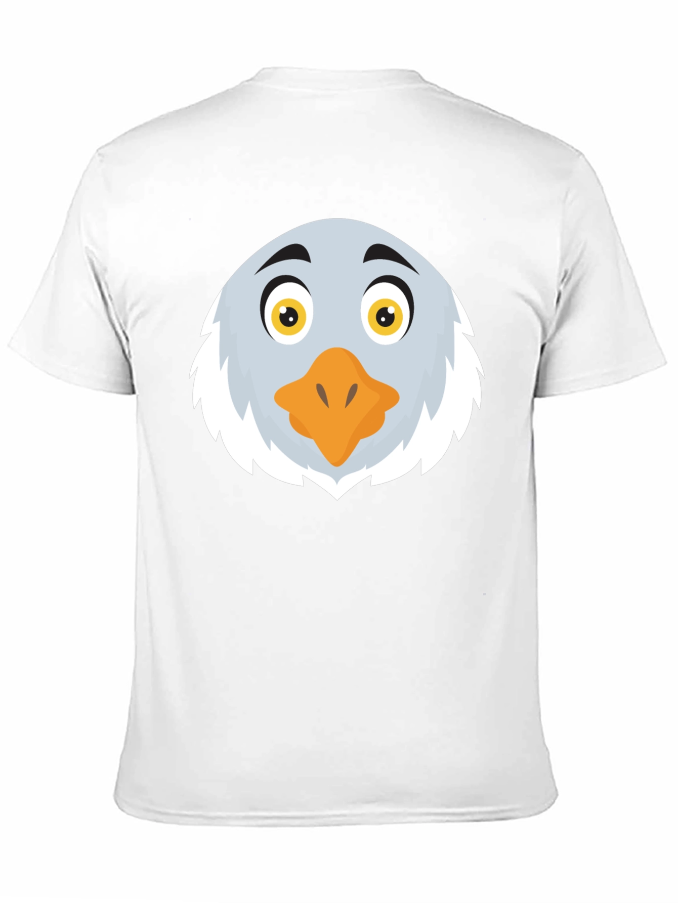 Eagle Cartoon Face Graphic Black T-Shirt