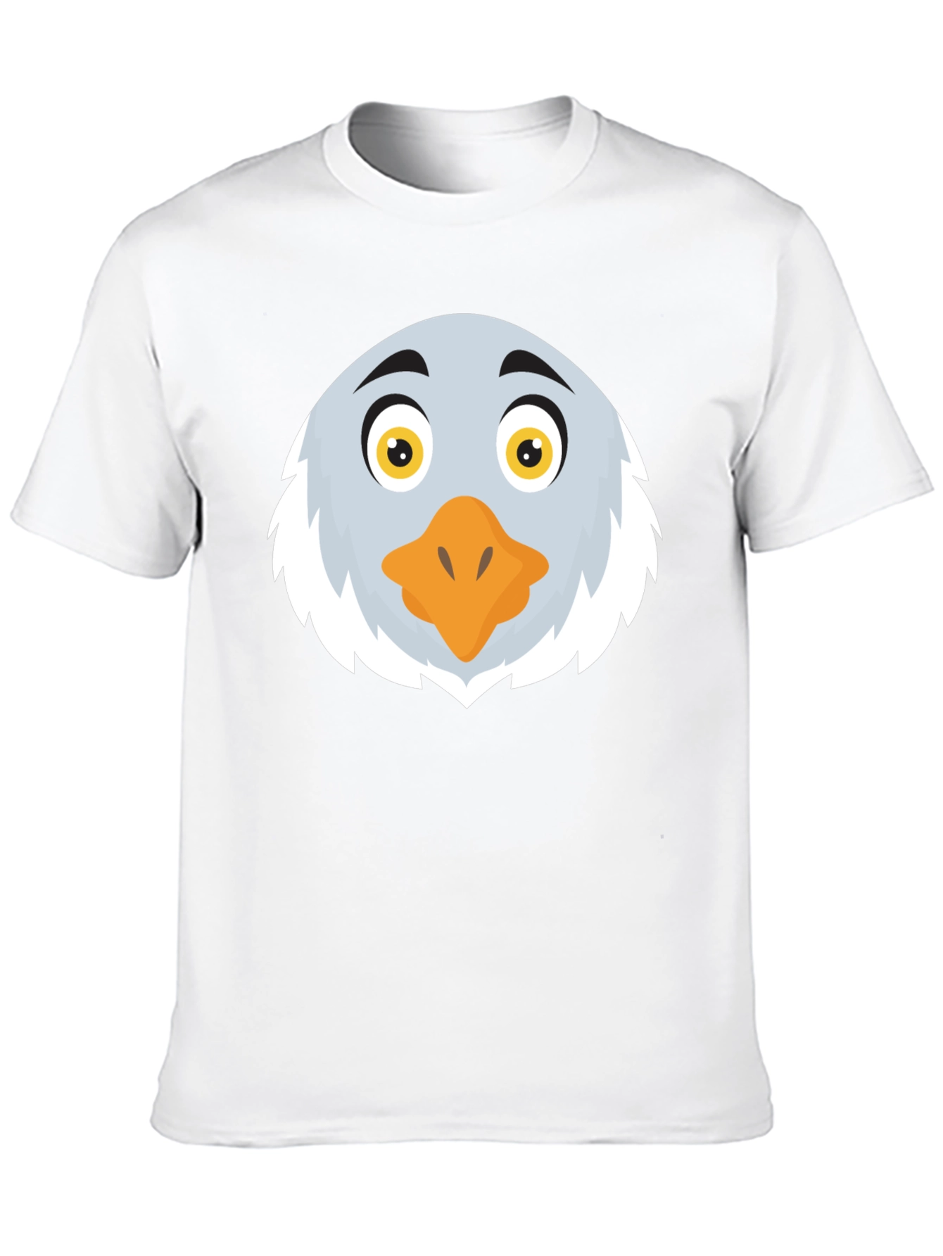 Eagle Cartoon Face Graphic Black T-Shirt