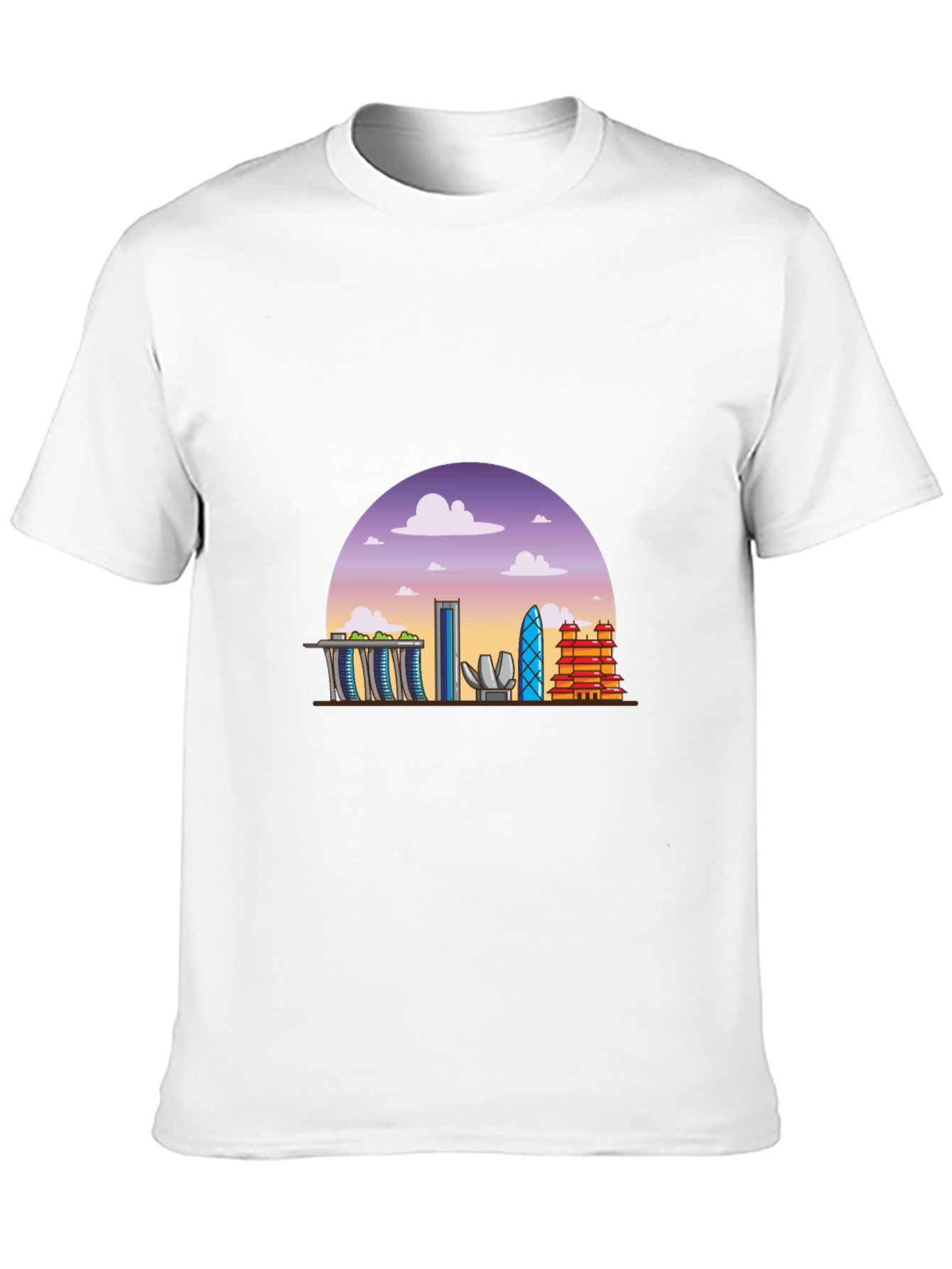 Singapore Skyline Graphic Tee - Black T-Shirt