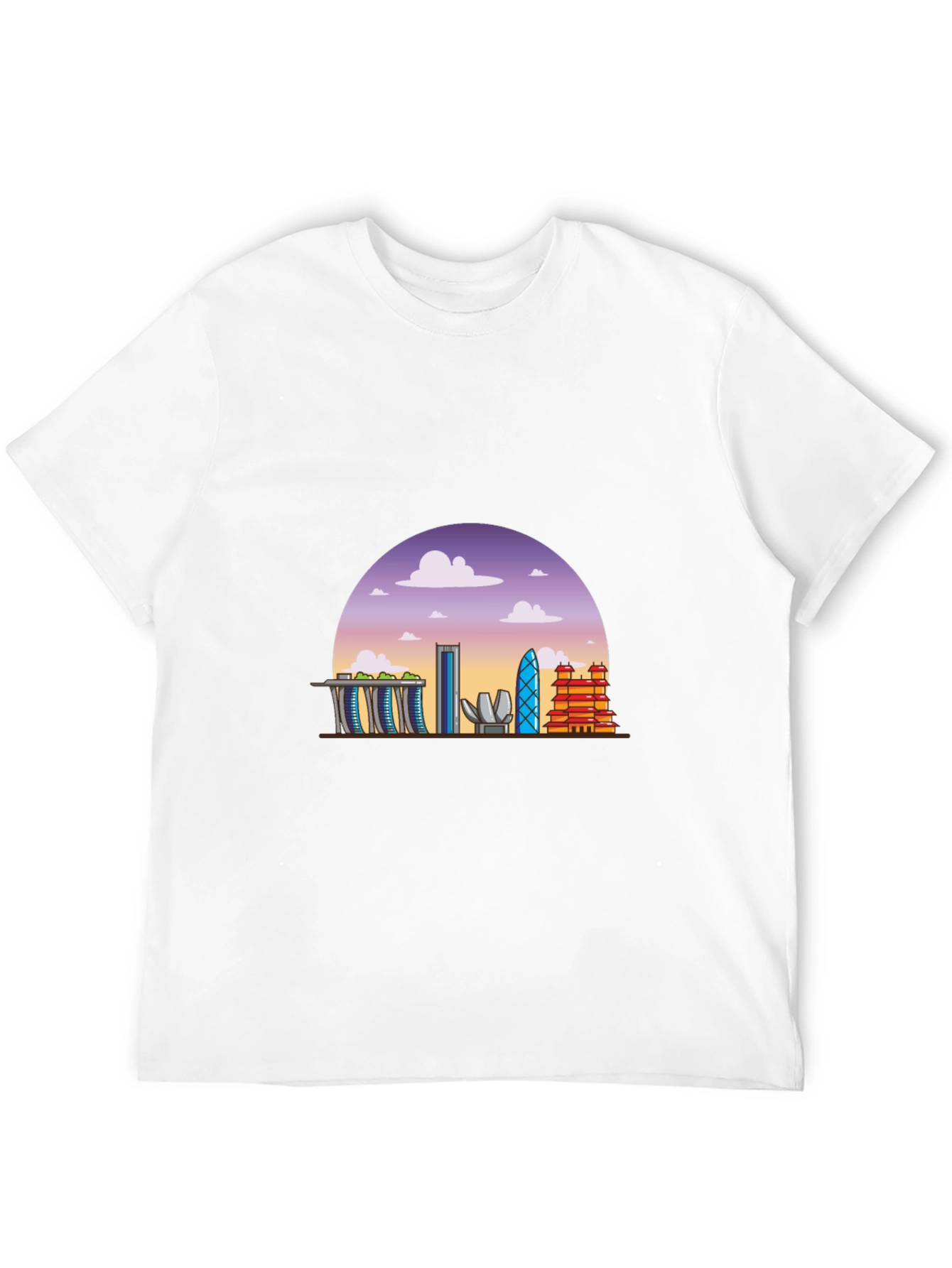 Singapore Skyline Graphic Tee - Black T-Shirt