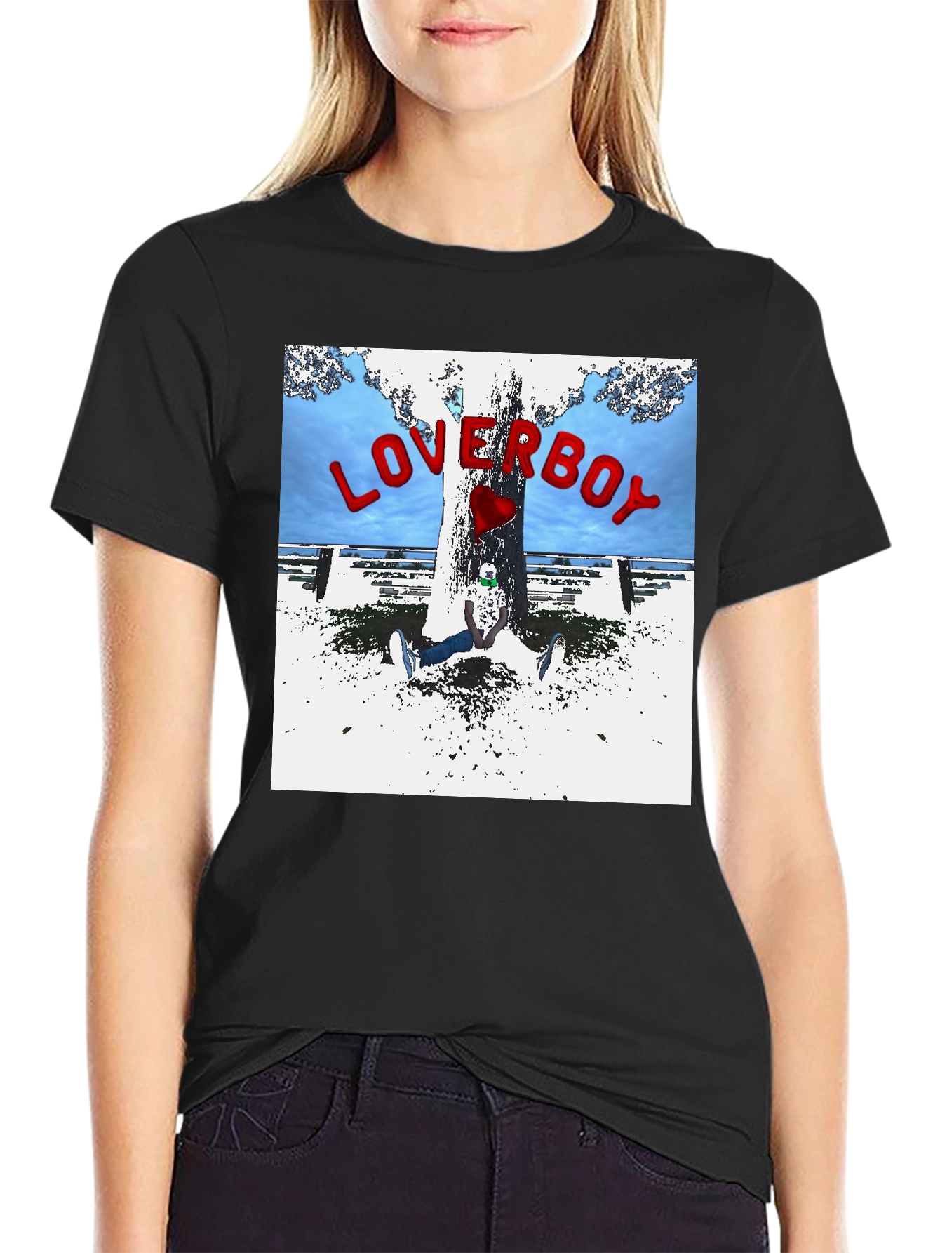Loverboy Graphic Print Black T-Shirt