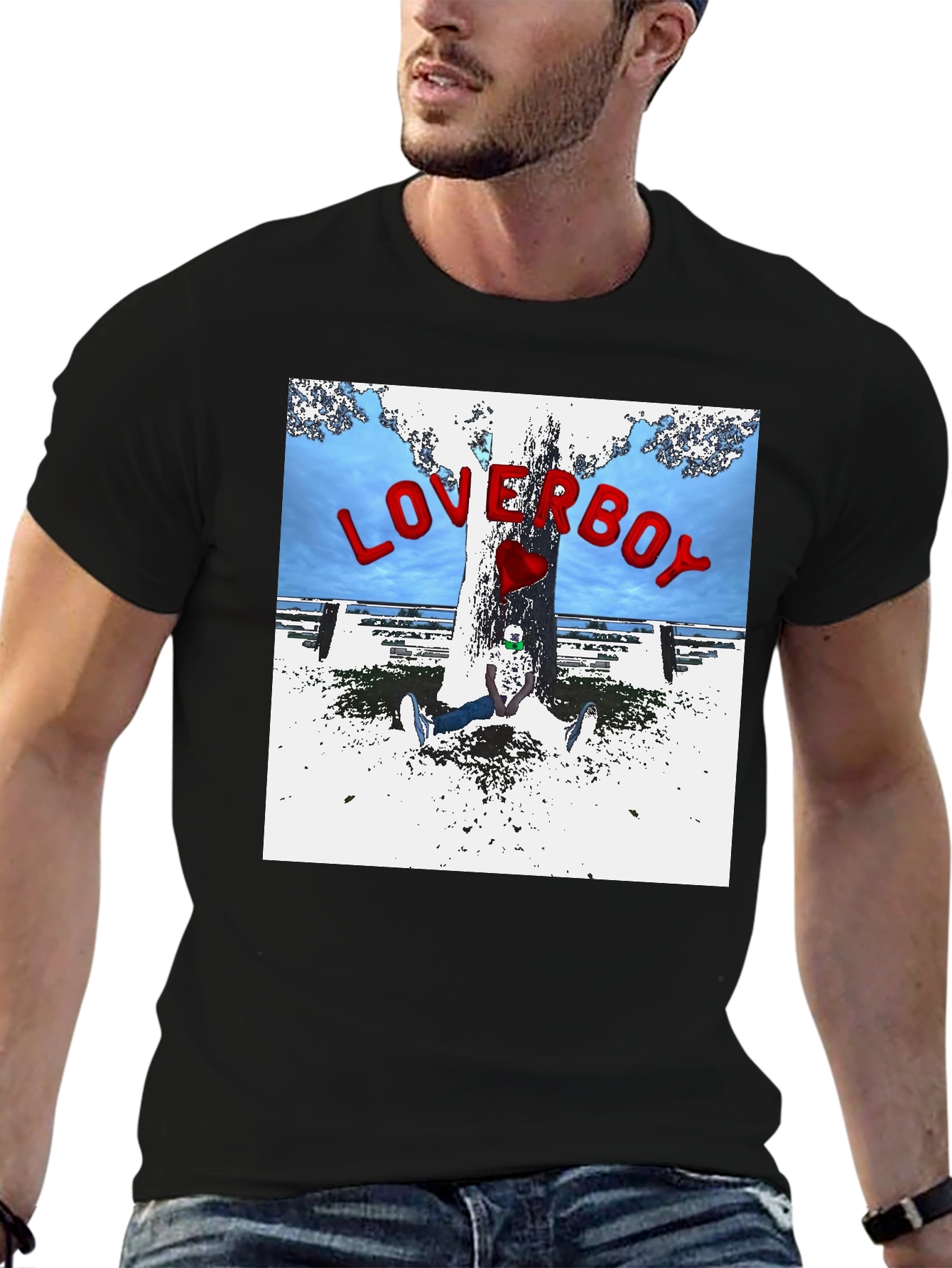 Loverboy Graphic Print Black T-Shirt