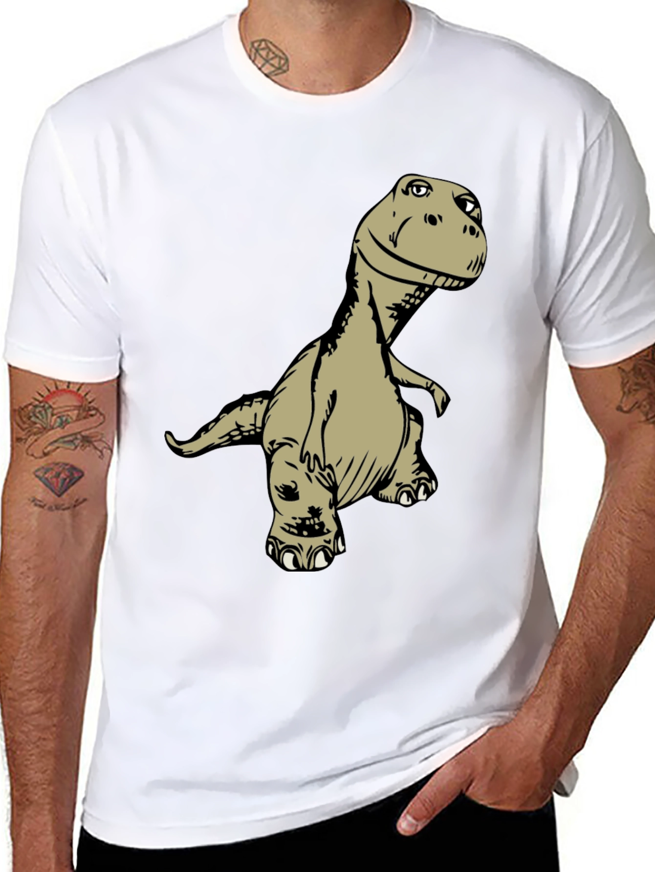 Dinosaur Graphic Tee - Mens Black T-Shirt