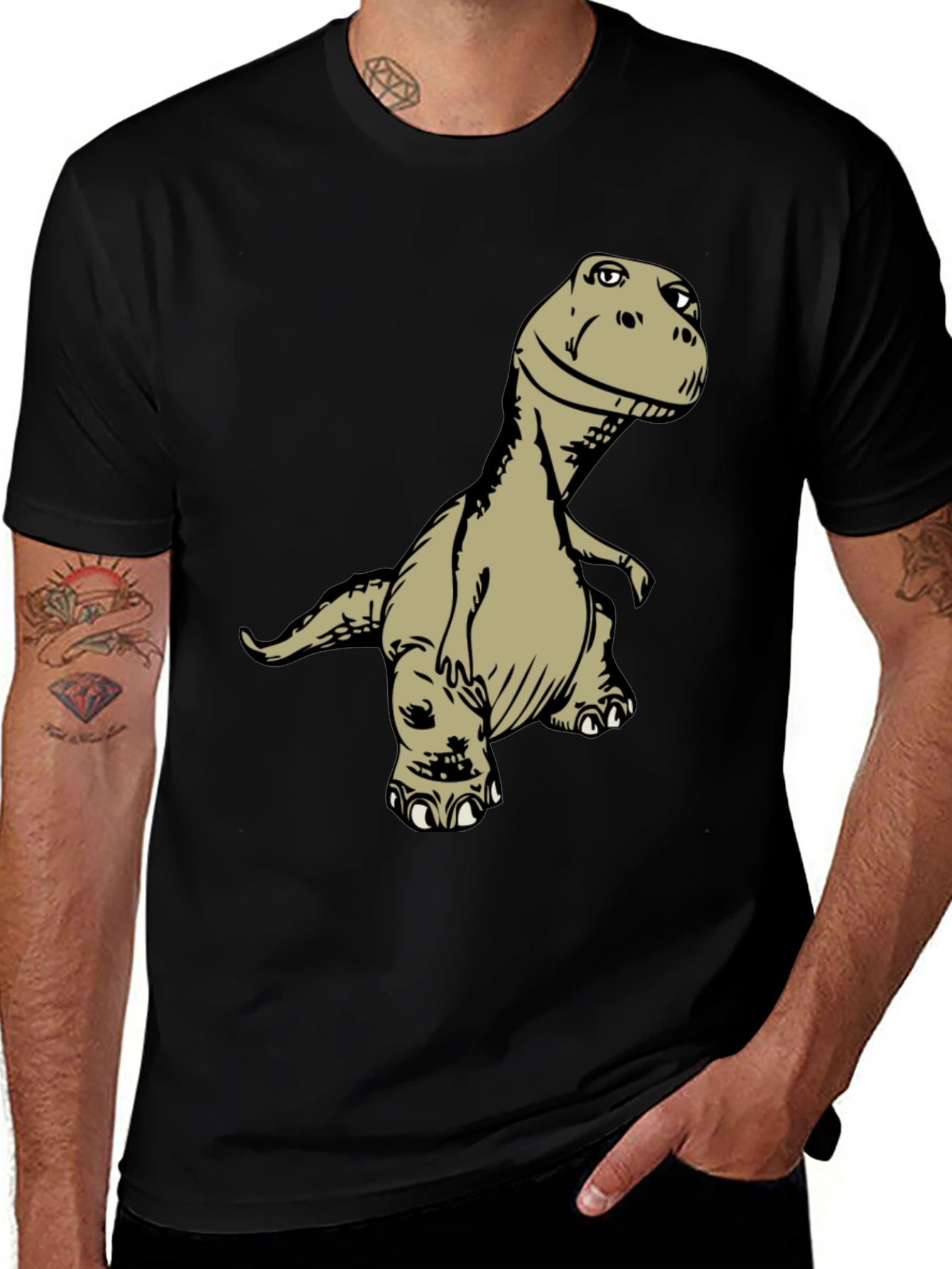 Dinosaur Graphic Tee - Mens Black T-Shirt