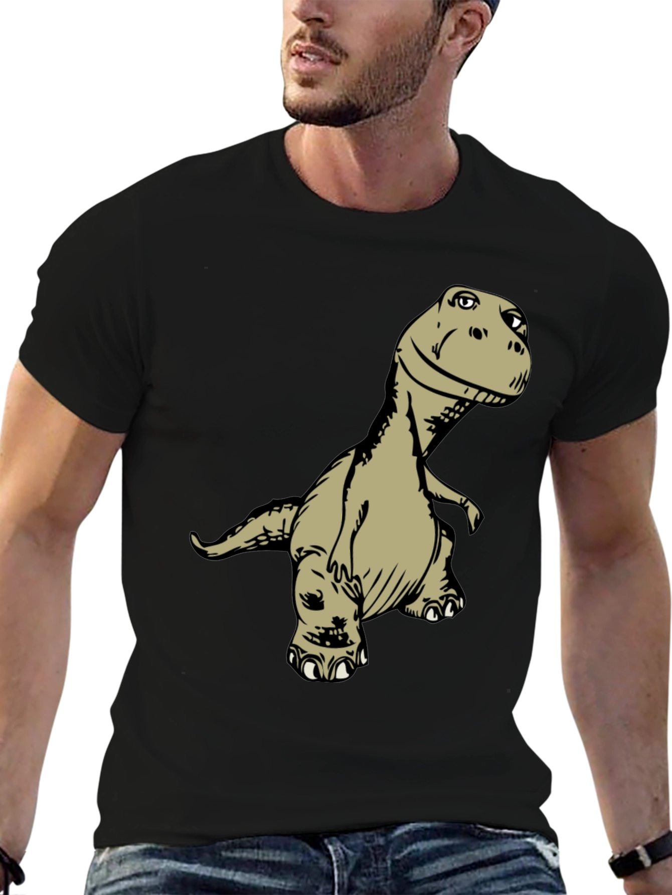 Dinosaur Graphic Tee - Mens Black T-Shirt