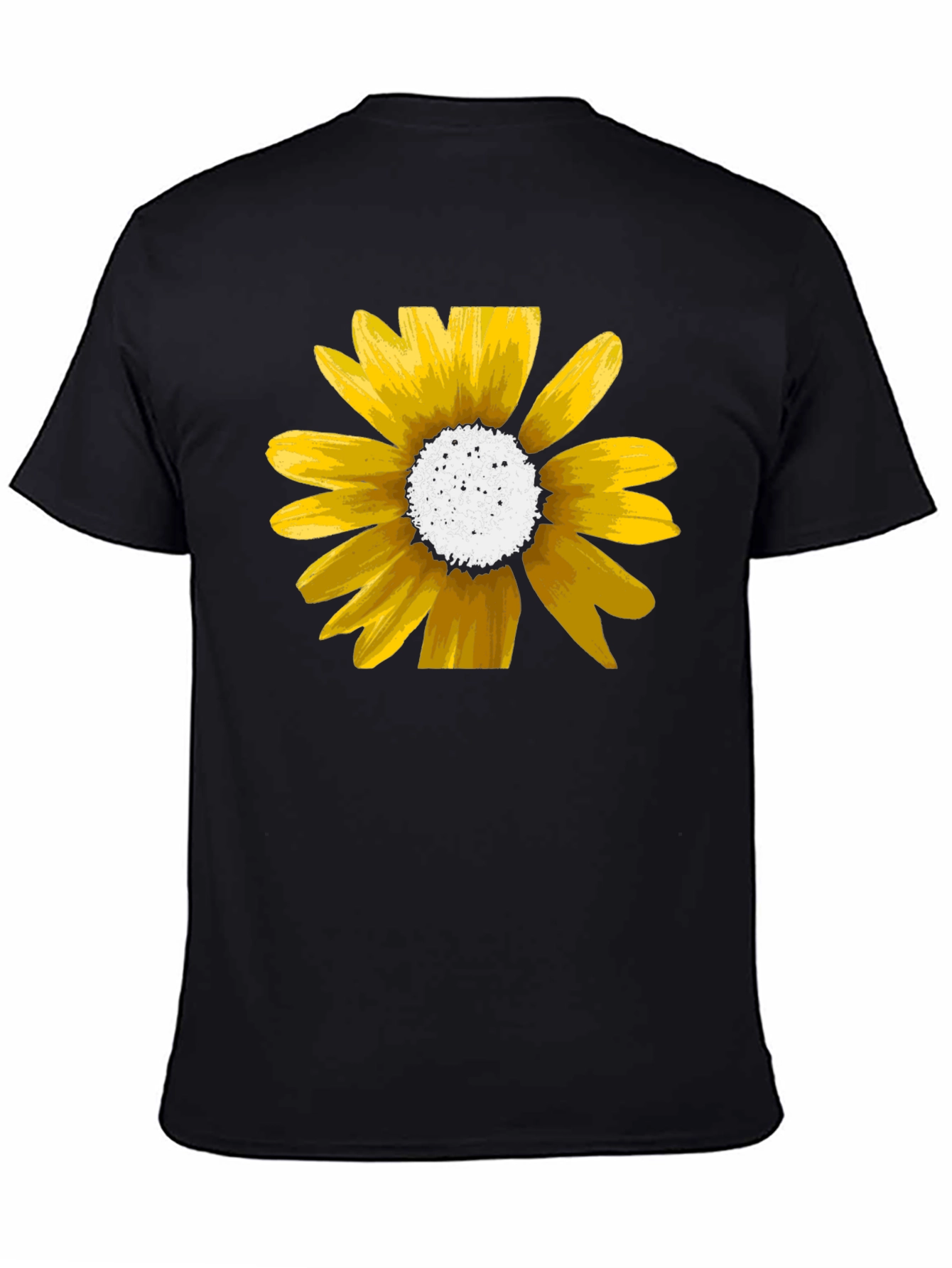 Sunflower Graphic Tee - Black Cotton Casual Shirt