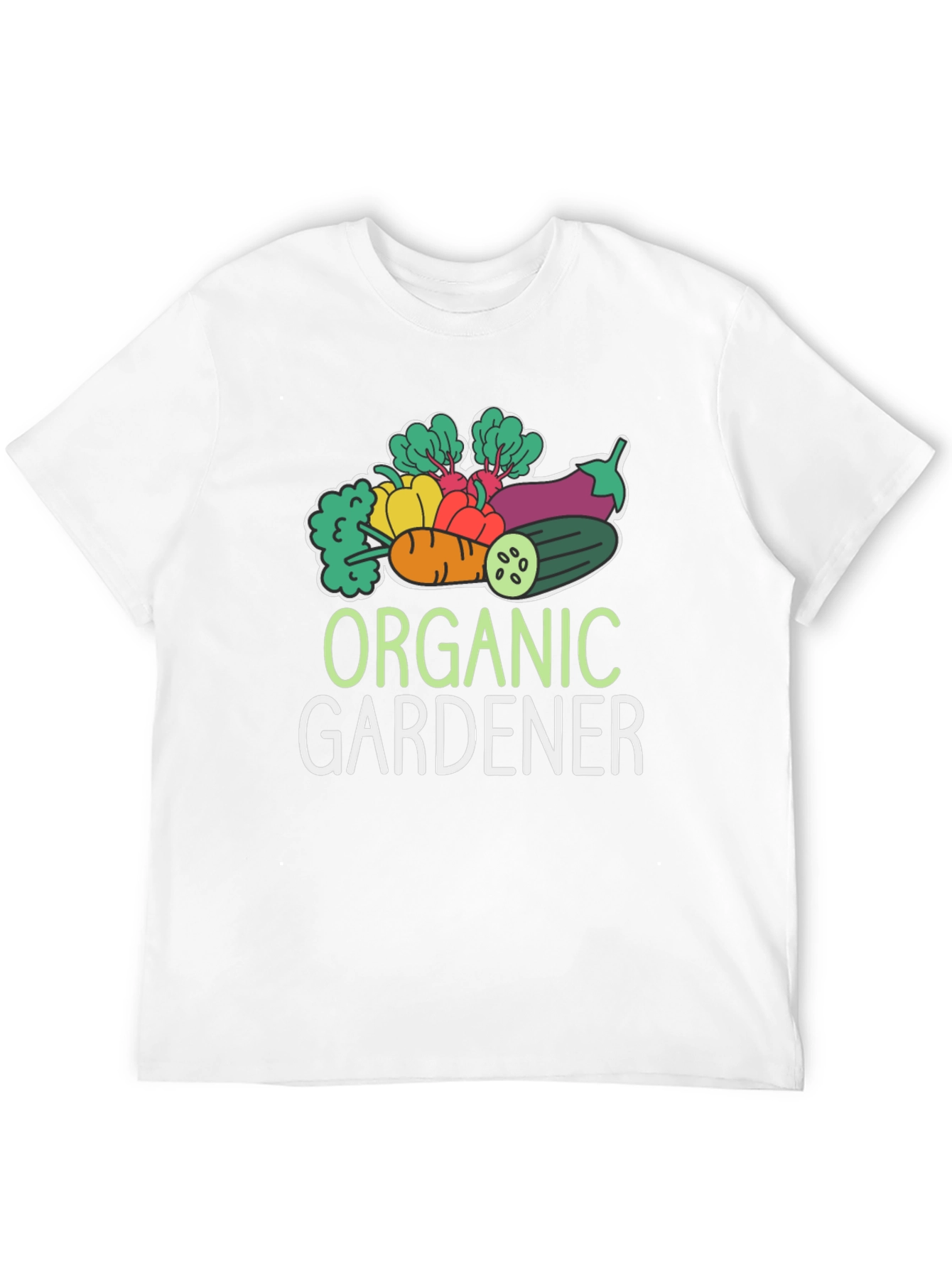 Organic Gardener T-Shirt - Black Vegetable Design