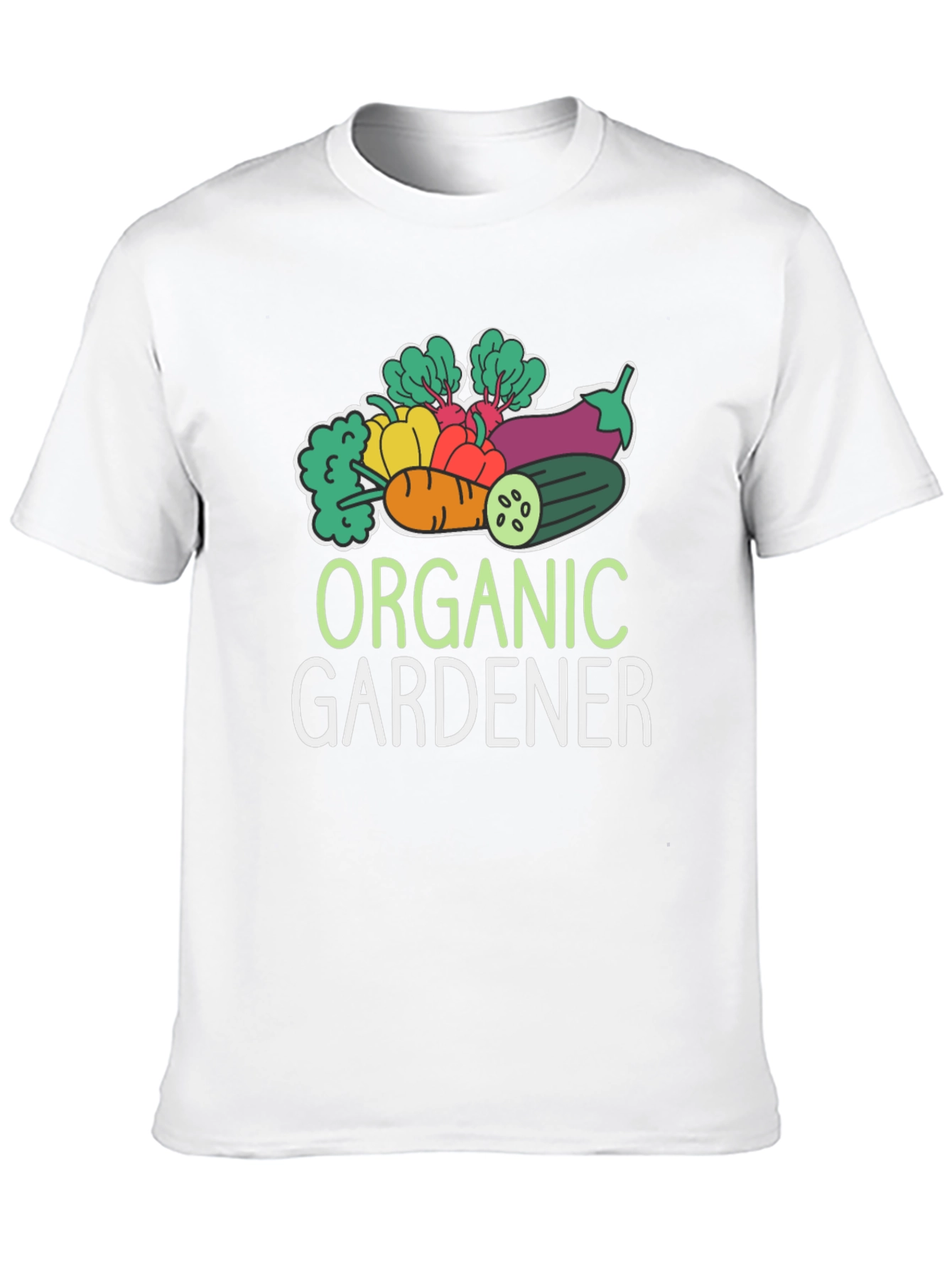Organic Gardener T-Shirt - Black Vegetable Design