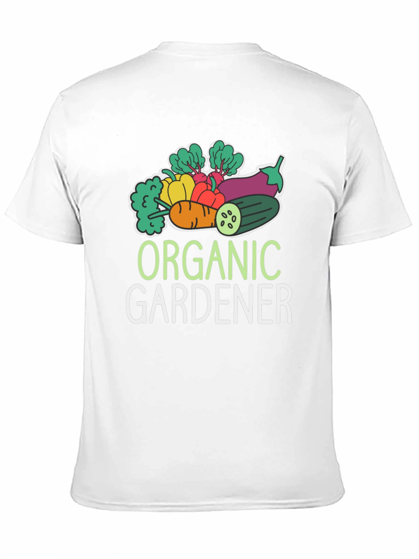 Organic Gardener T-Shirt - Black Vegetable Design