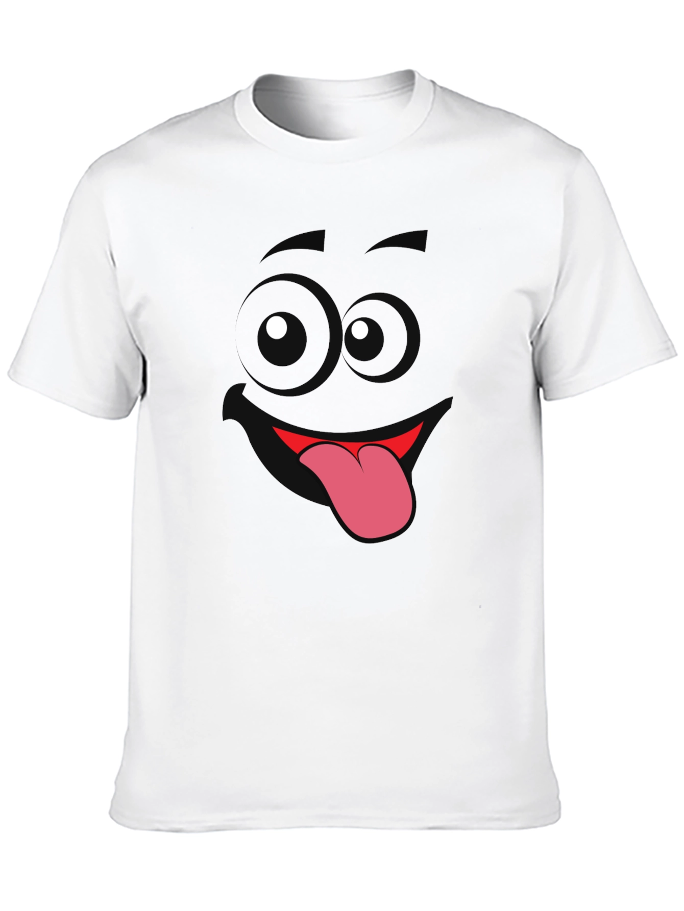 Funny Face Tongue Out T-Shirt - Black