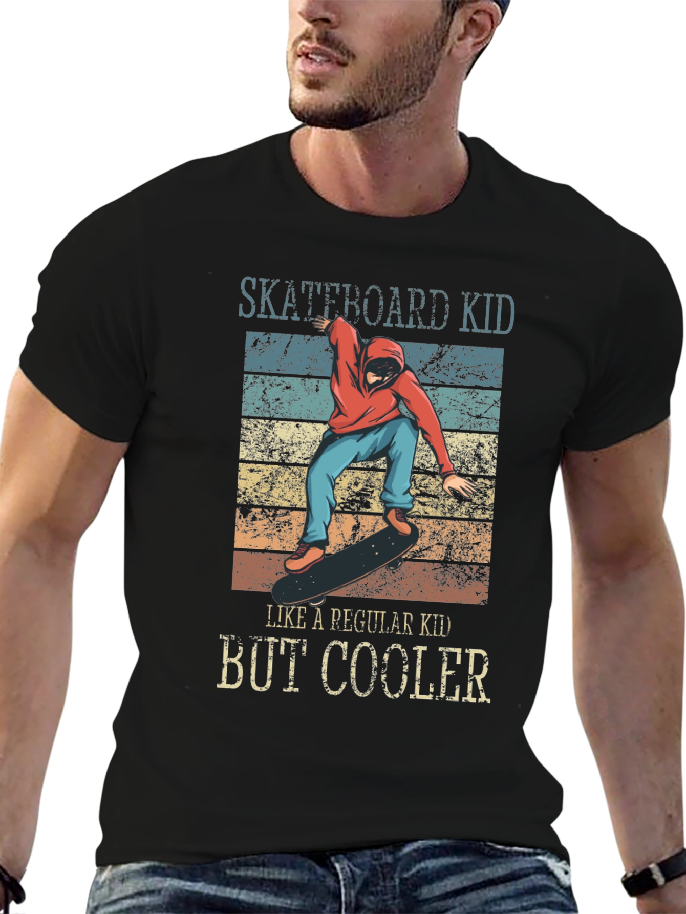 Skateboard Kid But Cooler Graphic T-Shirt