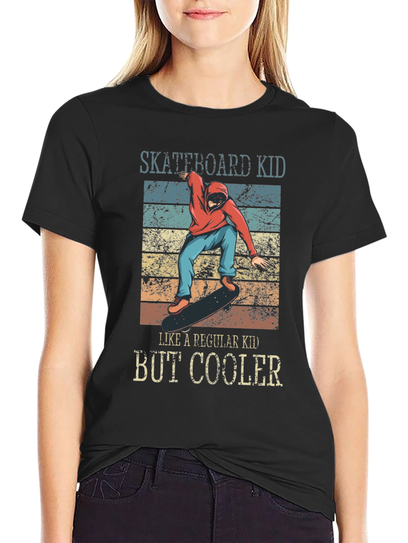 Skateboard Kid But Cooler Graphic T-Shirt