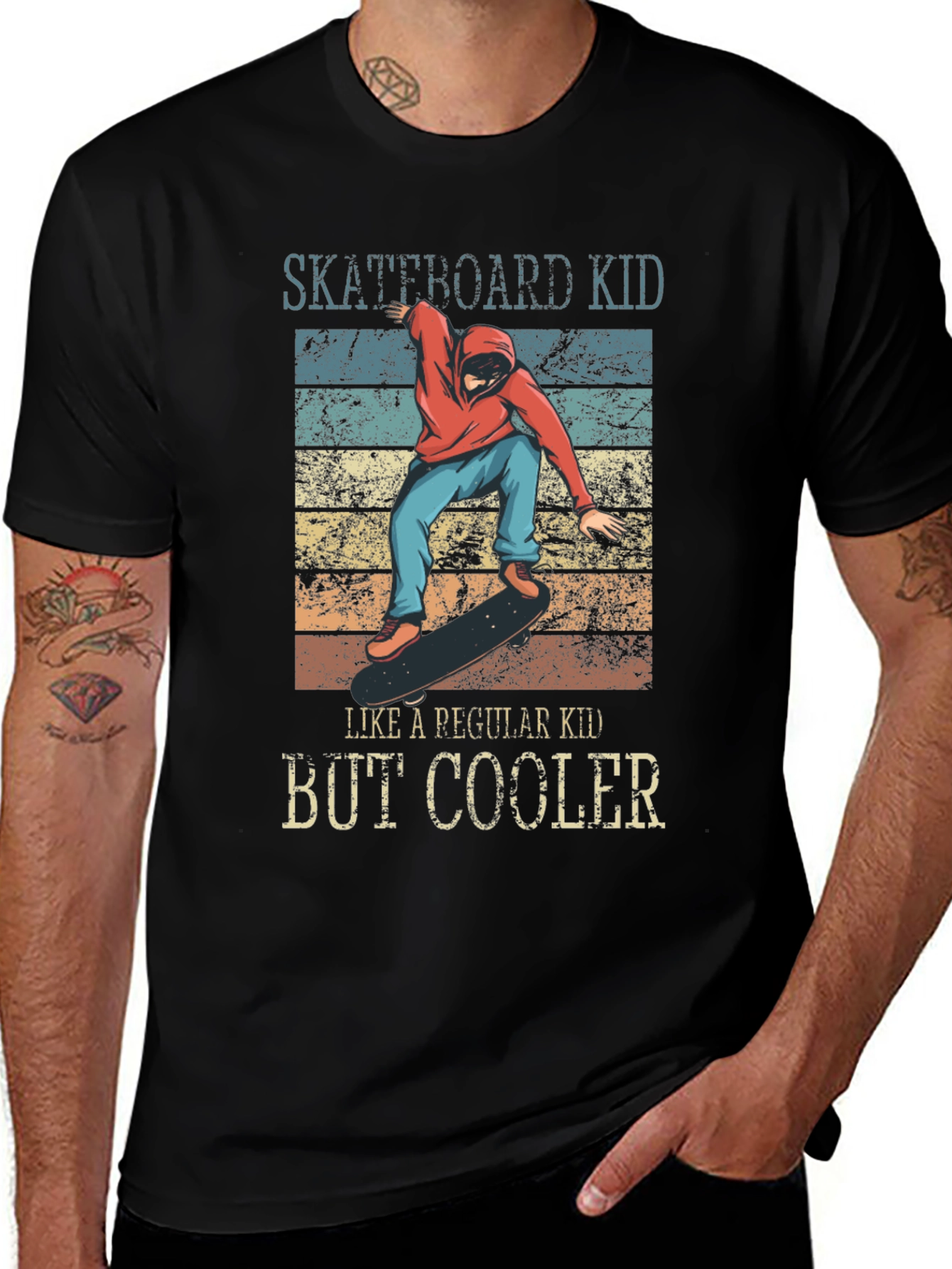 Skateboard Kid But Cooler Graphic T-Shirt