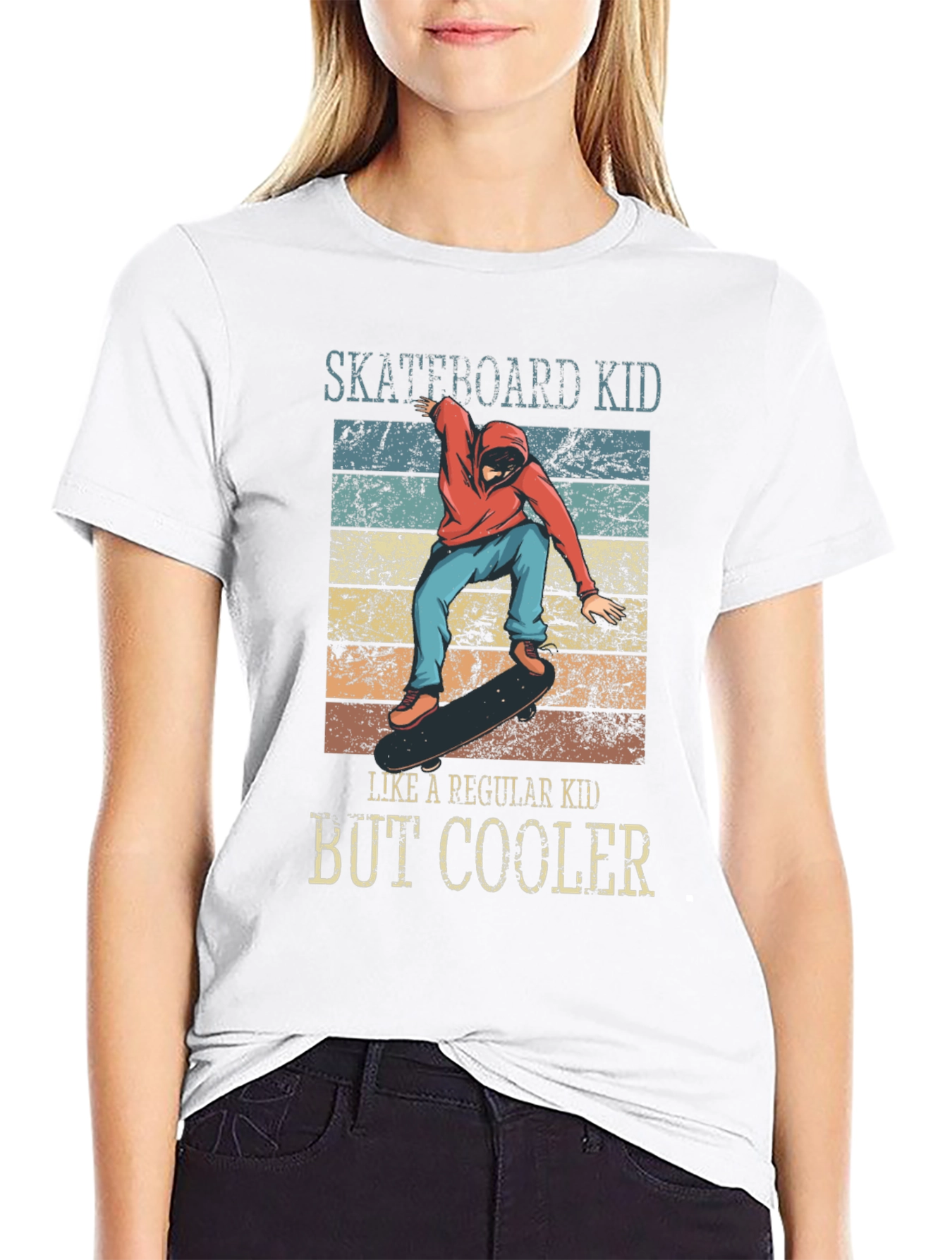 Skateboard Kid But Cooler Graphic T-Shirt