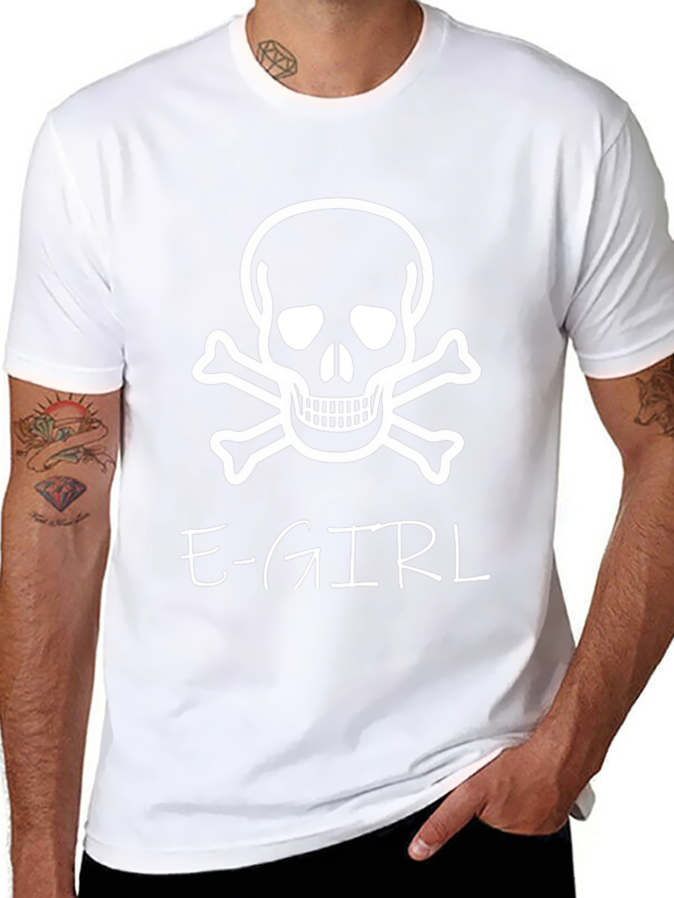 E-Girl Skull Graphic Tee - Edgy Streetwear