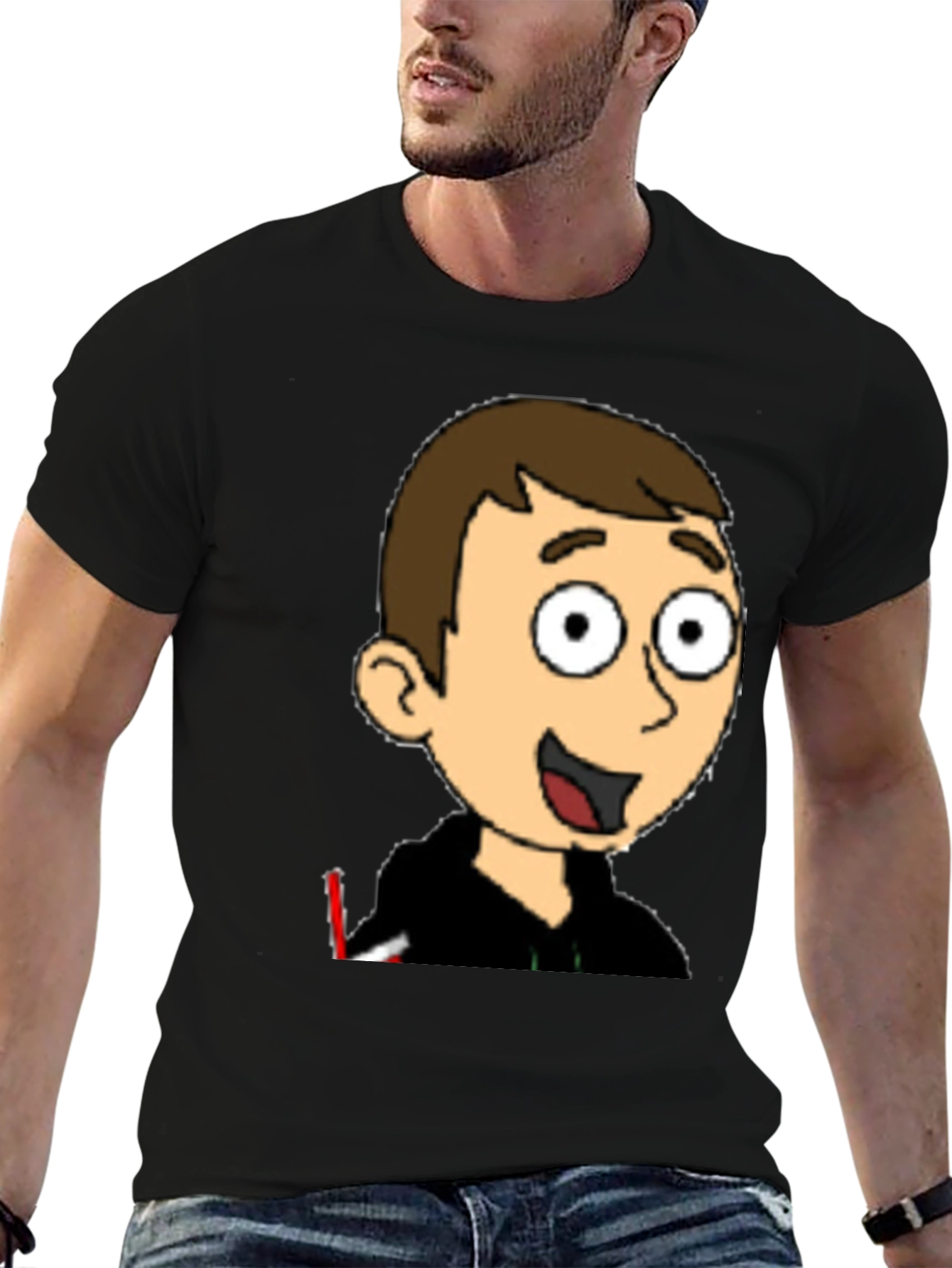 Cartoon Character Graphic Black T-Shirt