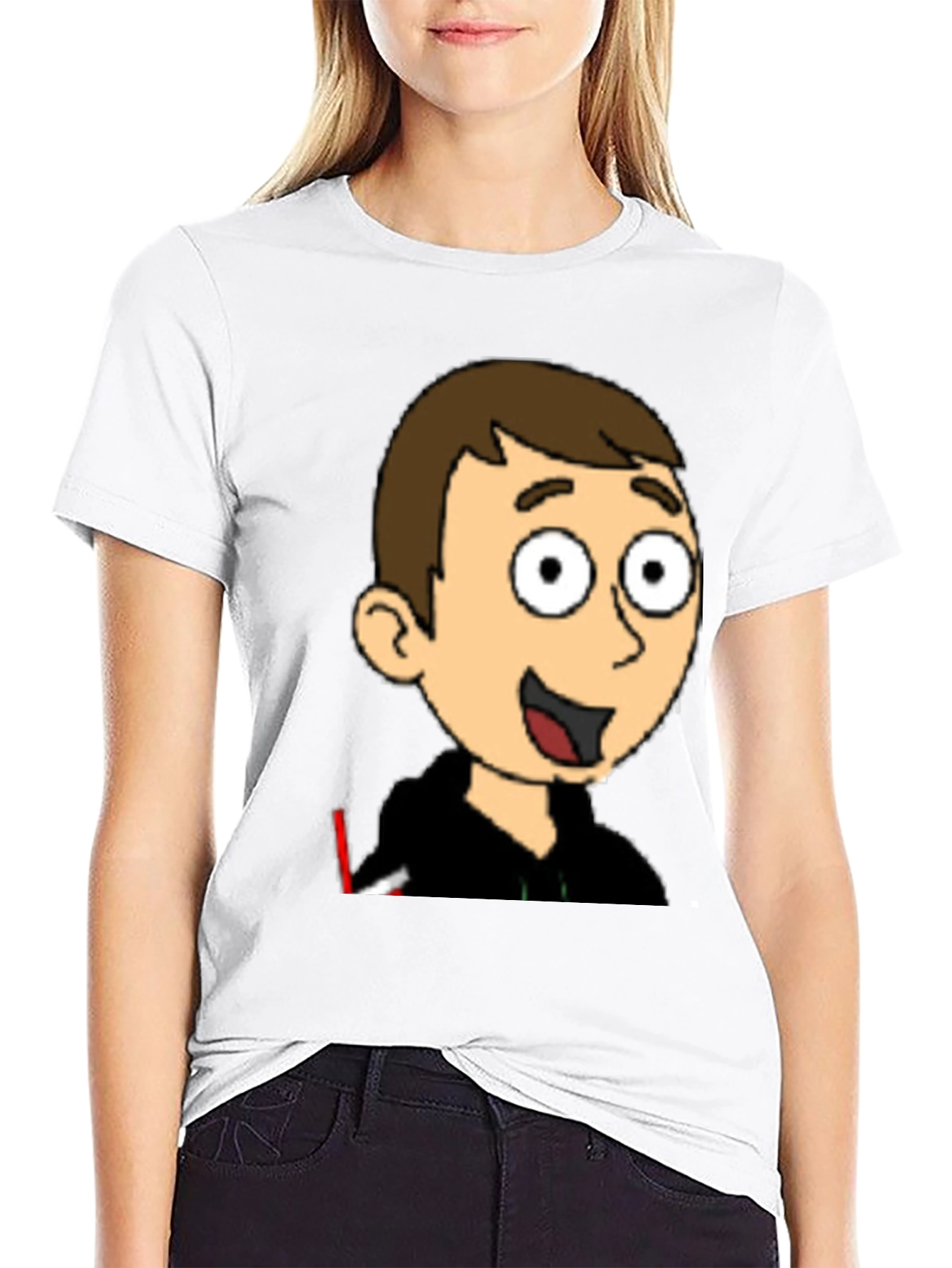 Cartoon Character Graphic Black T-Shirt